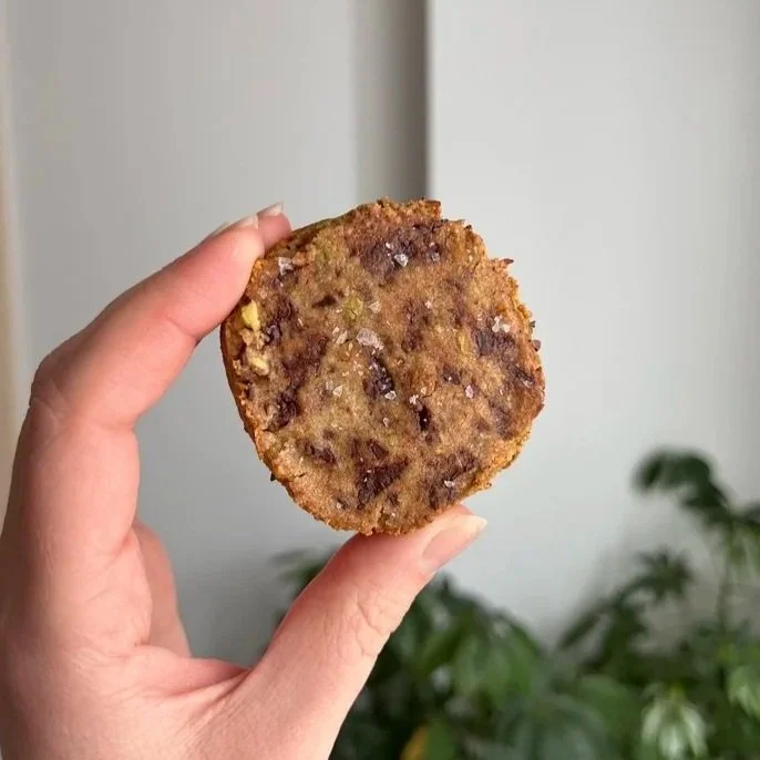 rose, pistachio, and dark chocolate shortbread cookies