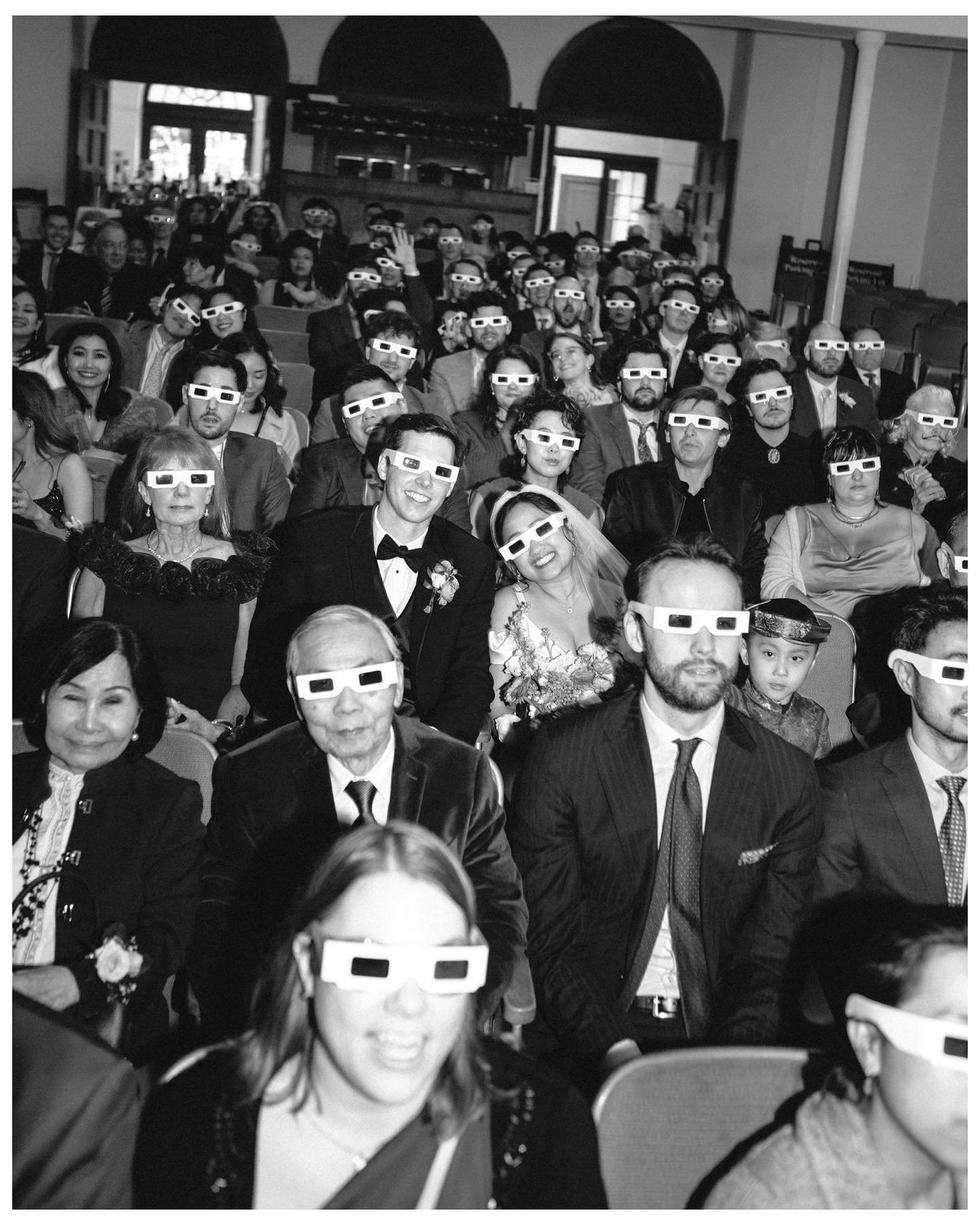 Happy solar eclipse day, don't forget your protective gear 😎 🌝 🌞 

(Photo taken at Anh &amp; John's Wedding Day, recreating a famous image from 1952)