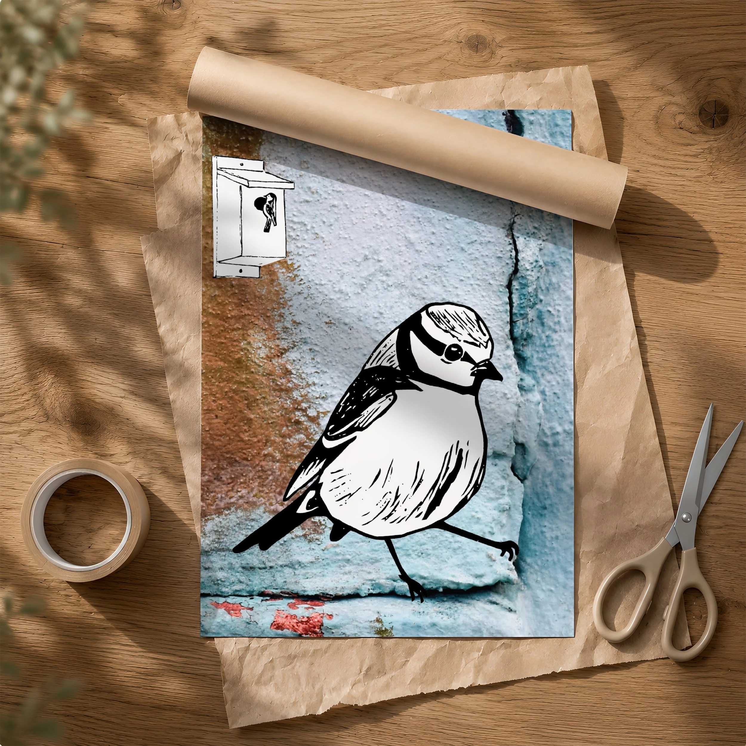 Blue Tit A3 Poster