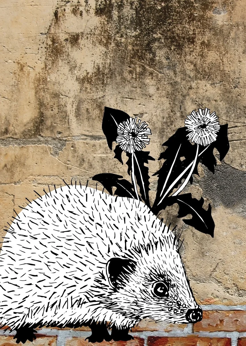 Hedgehog & Dandelion A6 Card