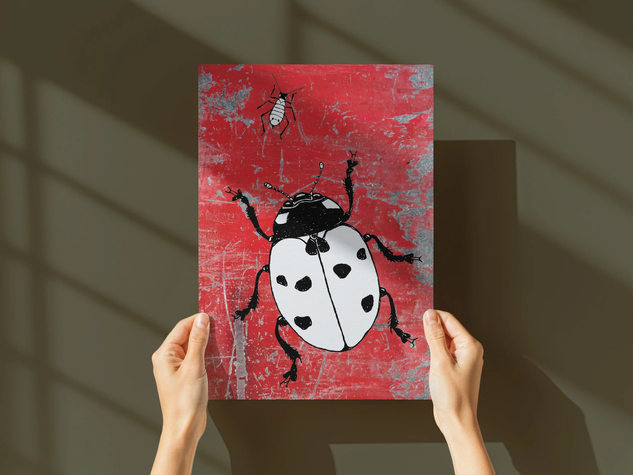 Ladybird & Aphid A3 Poster
