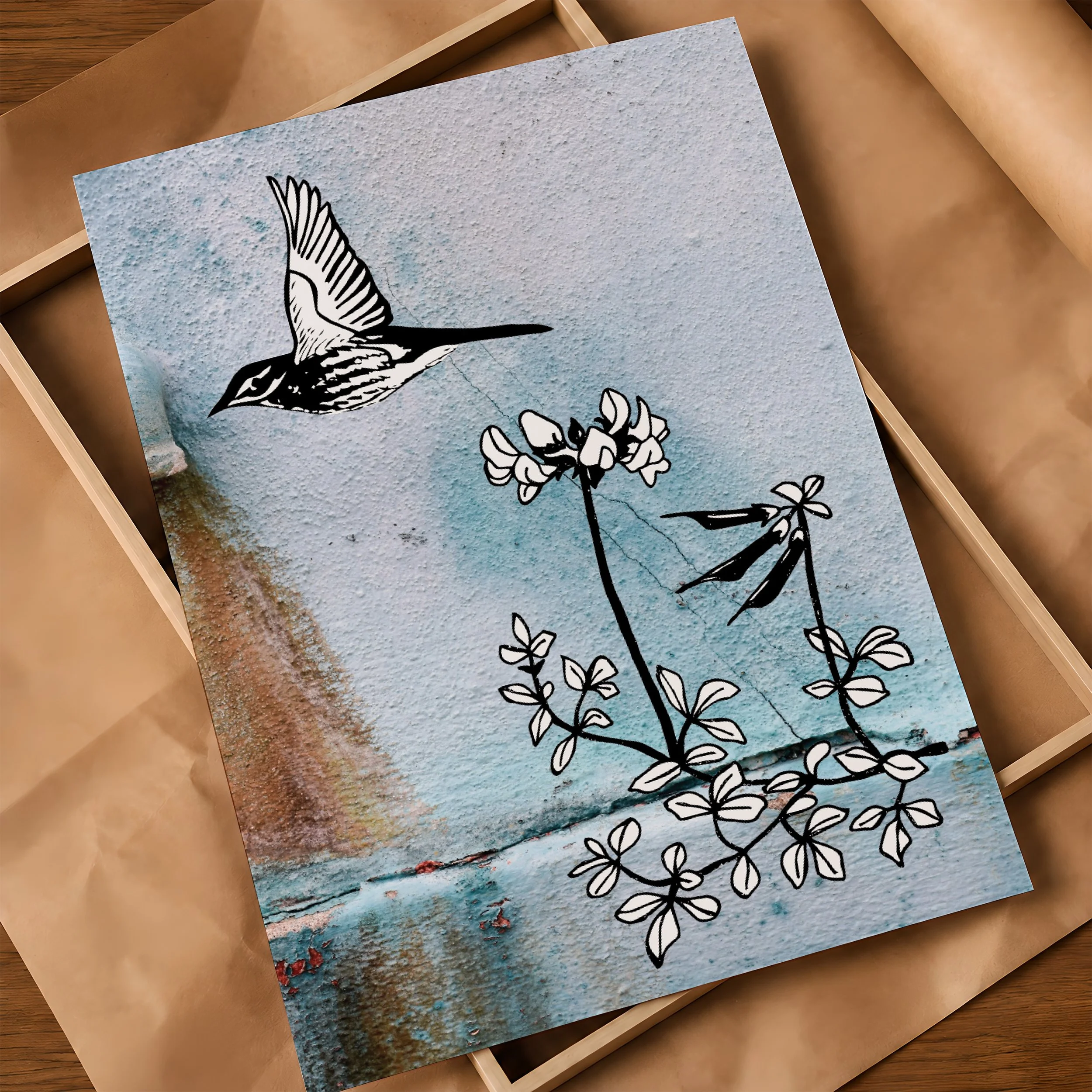 Redwing & Bird's-foot Trefoil A3 Poster