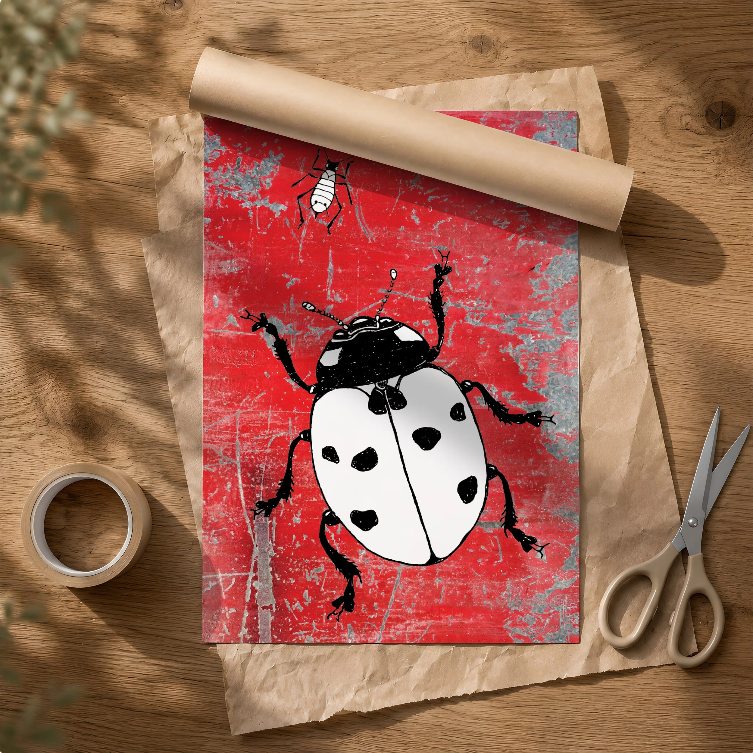 'Ladybird' Poster & Tube on Brown Paper.jpg