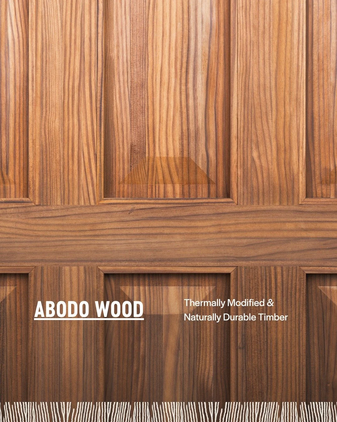 Material Feature: Abodo Thermally Modified Timber.

Grown and processed in New Zealand, Abodo&rsquo;s thermally modified timber is made from NZ Radiata Pine and heat-treated to improve durability without the use of toxic chemical treatments. This hel