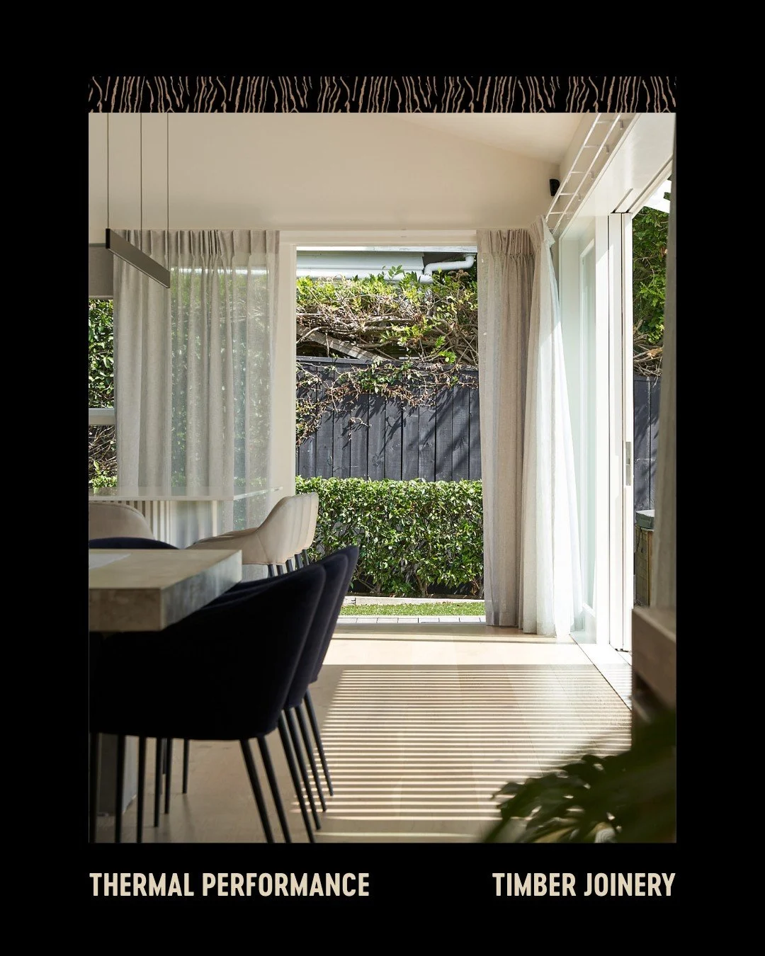 Your windows and doors have more impact on your home's comfort than most people realise. 

Aluminium conducts heat, which means the cold gets in and the warmth gets out. Timber doesn't work that way. Its natural cellular structure creates a built-in 
