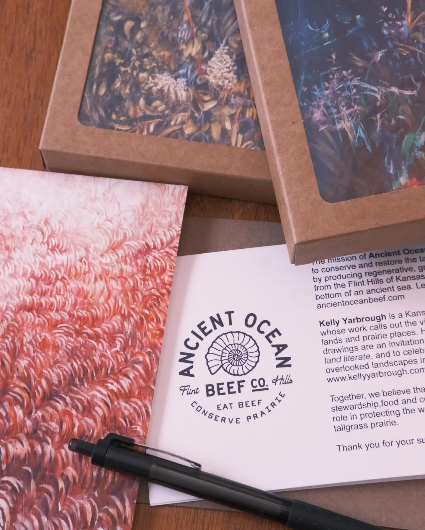 Cure those mailbox blues by sending someone a notecard with stunning colors and textures of the tallgrass prairie. Now available on our website! Shipping available anywhere. 

We&rsquo;re so excited to offer these prairie art notecards, created in co