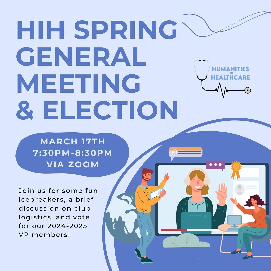 UBC Humanities in Healthcare&rsquo;s 2024/25 Elections and Annual General Meeting will be held on Sunday March 17th at 7:30pm via Zoom! ✨

During this meeting, we will discuss changes to the club bylaws and hold elections for the 2024-2025 executive 