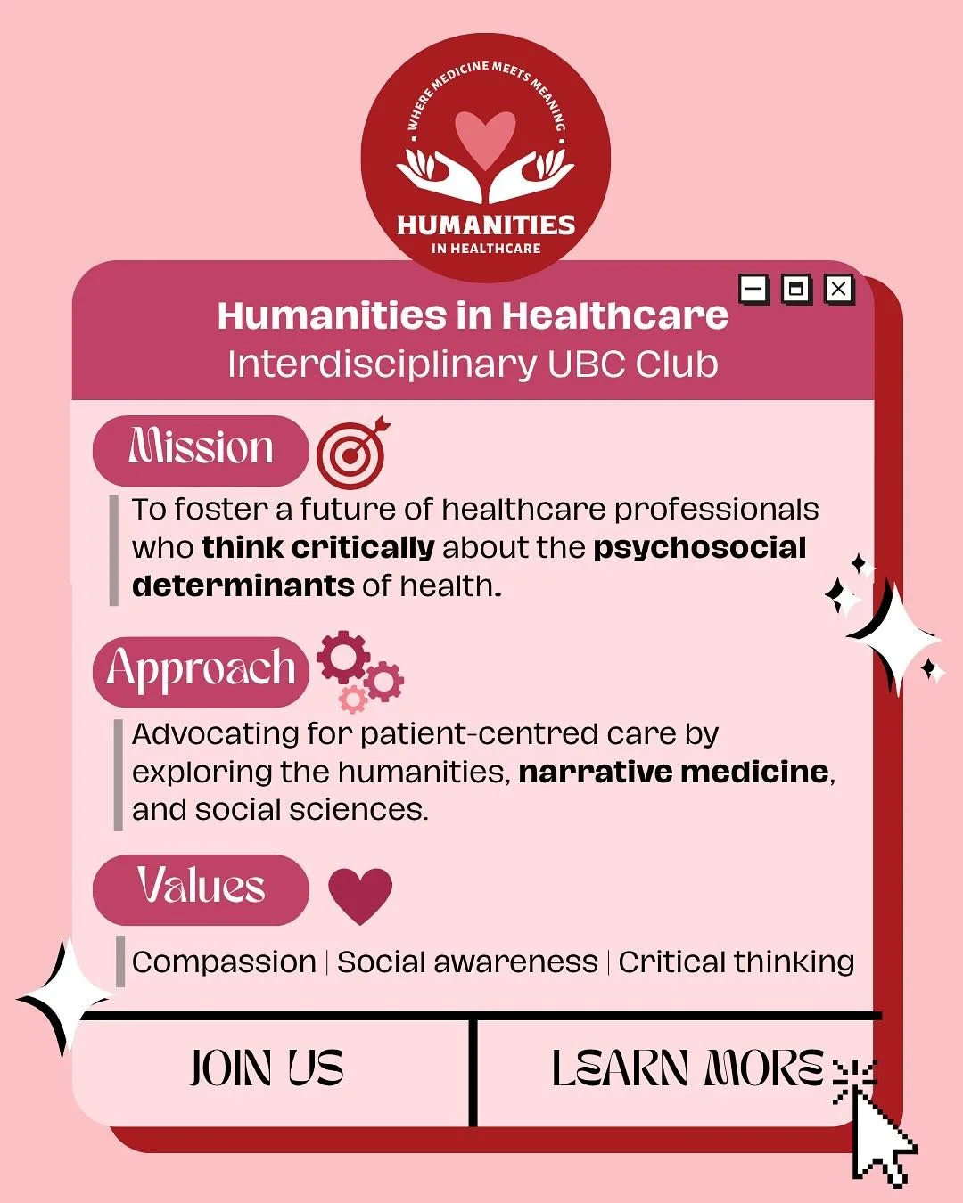 📣 Introducing the UBC Humanities in Healthcare Club rebrand!
Swipe to learn more about who we are, what we do, and why you should join. 🧠📚