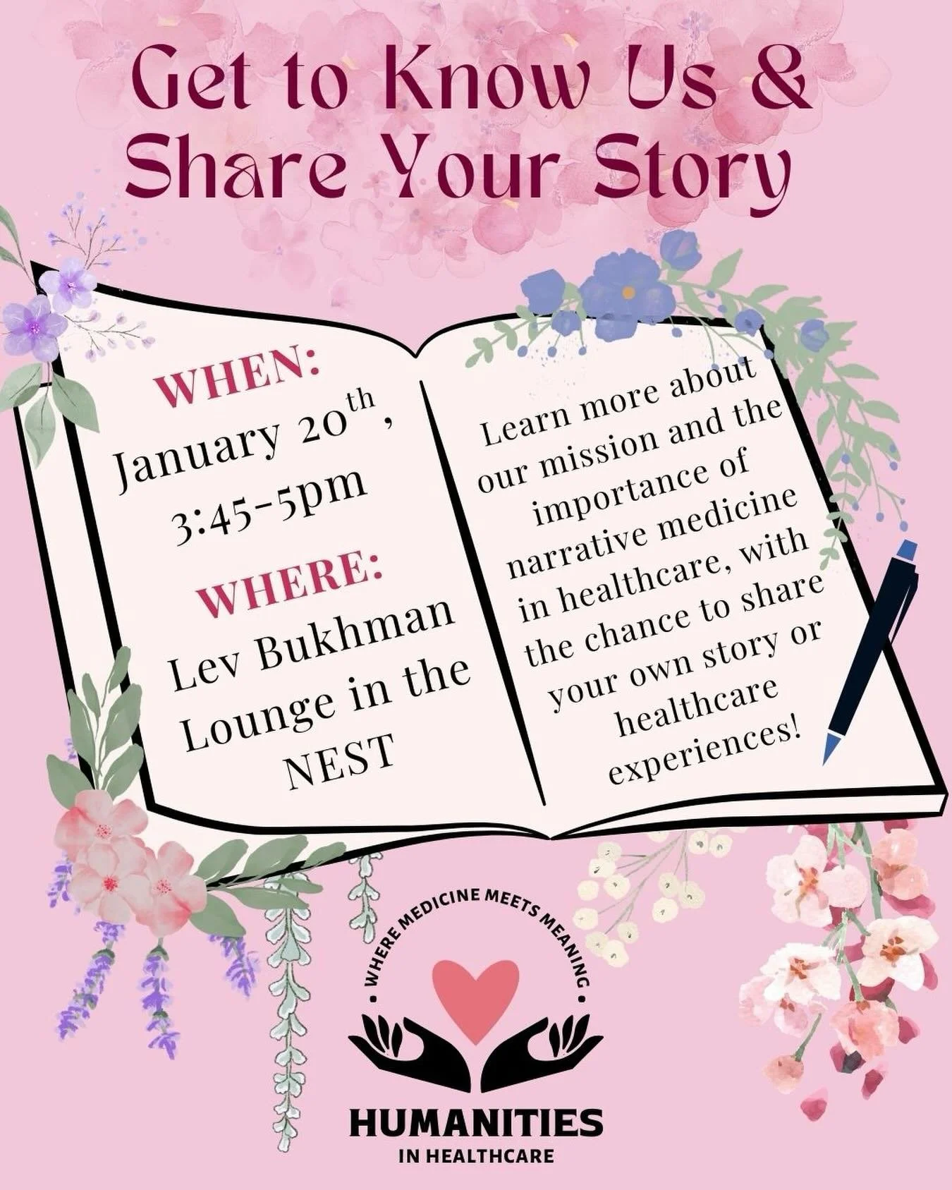 Get to know UBC HIH and share your story at our first event of the term! 🩺🌸

Whether you are passionate about advocating for change in healthcare, want to learn directly from patients about their concerns, or simply want to process your experiences
