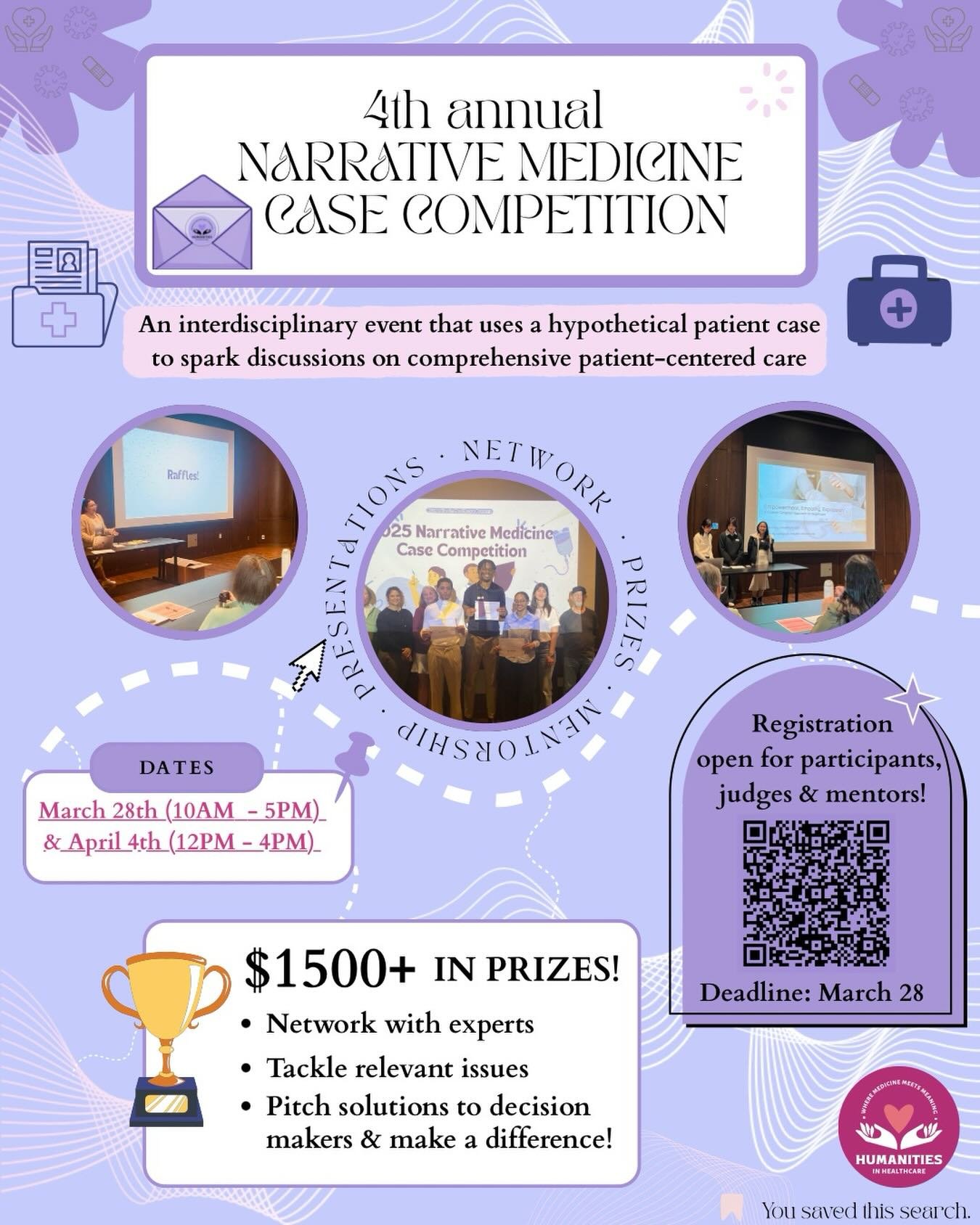 REGISTRATION IS OPEN FOR OUR BIGGEST EVENT! 🎉🥳
ALL BC POST-GRADUATE STUDENTS ARE WELCOME TO PARTICIPATE!

Interested in healthcare, systemic barriers, working in teams, patient stories, and the opportunity to come up with innovative solutions that 