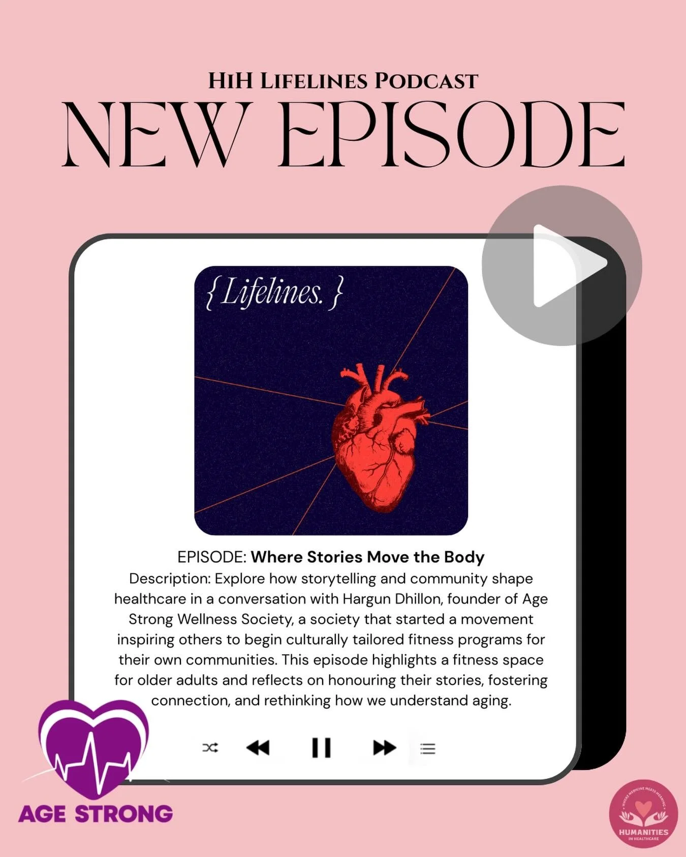 🎙️ New Episode Alert: Where Stories Move the Body

How do stories shape the way we care for our bodies and communities? In this episode of HiH Lifelines Podcast, we sit down with Hargun Dhillon, founder of Age Strong Wellness Society, to explore the