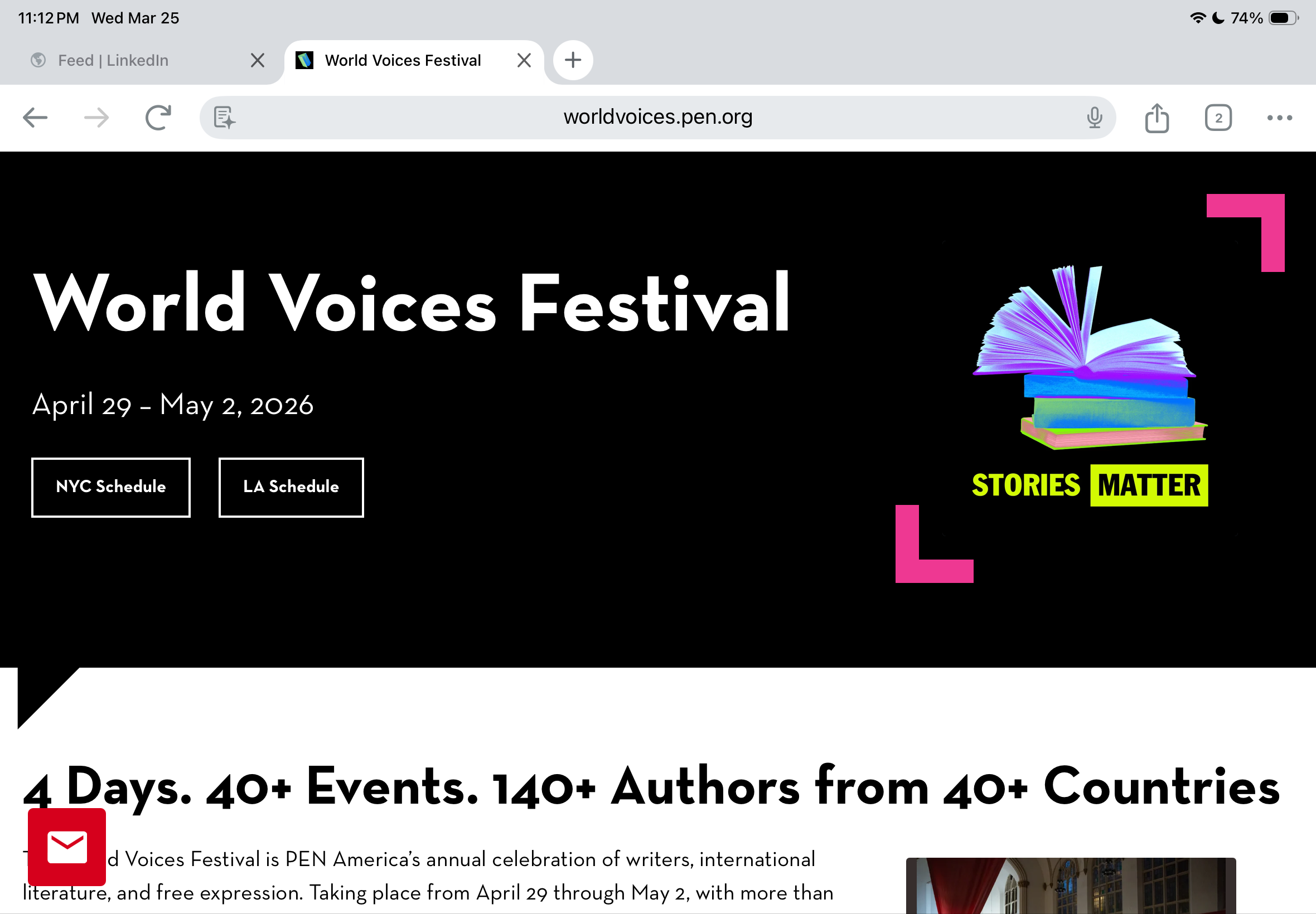 PEN WORLD VOICES FESTIVAL 2026