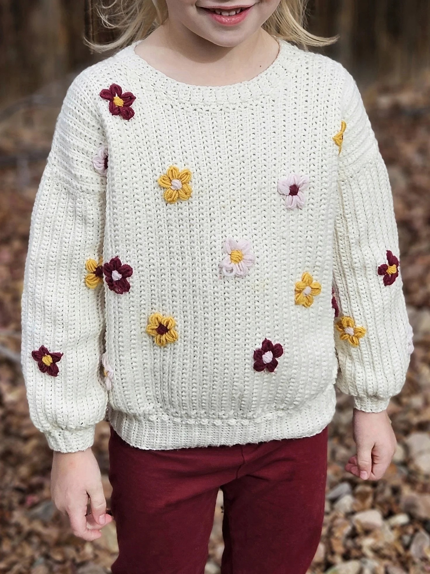 Retro flower crochet sweater pattern — Stitch and Hound