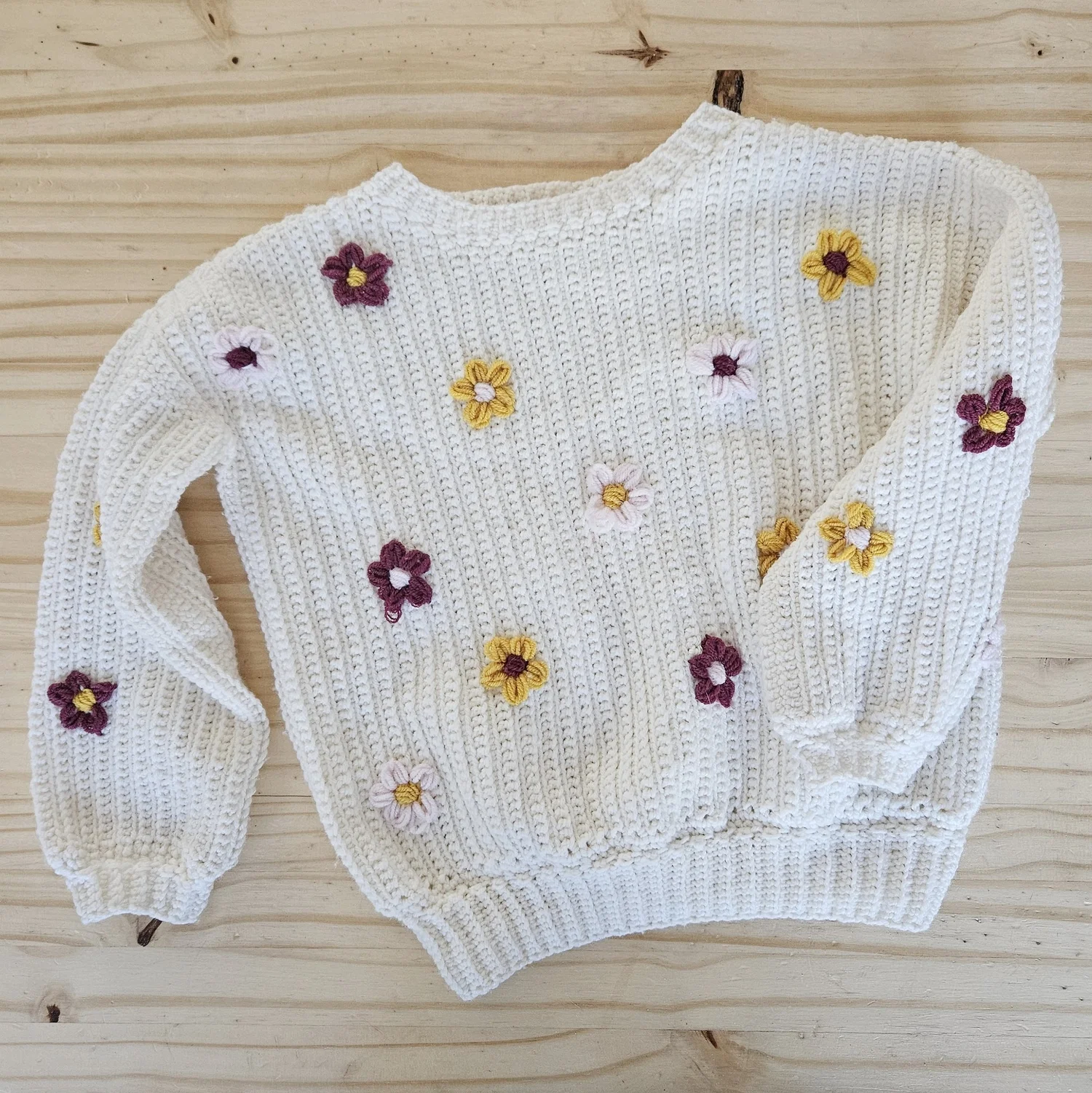 Retro flower crochet sweater pattern — Stitch and Hound