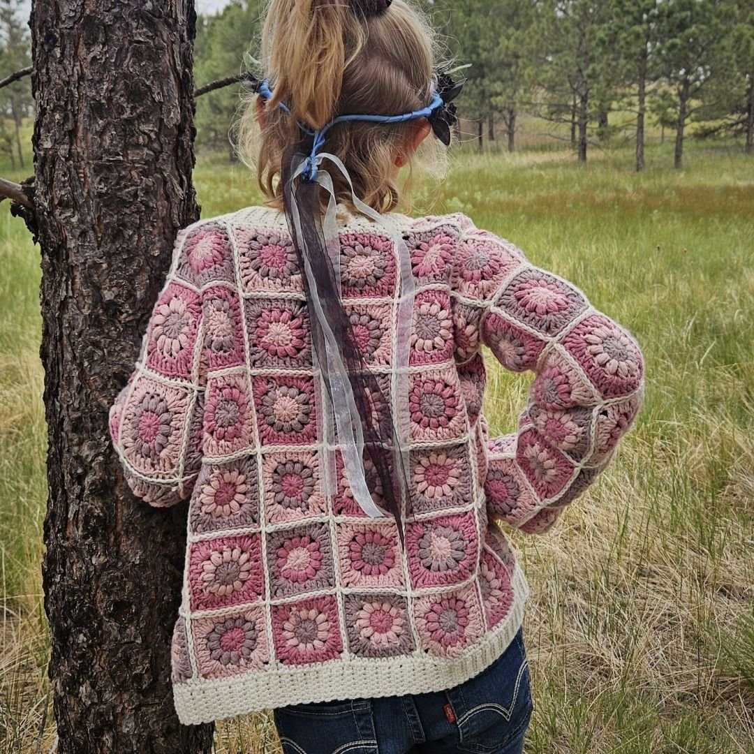 Meadows Granny Square Cardigan (Sizes 2T–5XL)