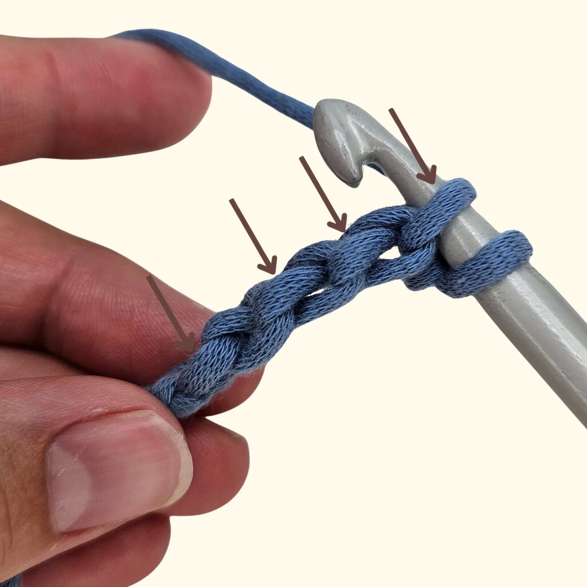 how to work into the back loop crochet