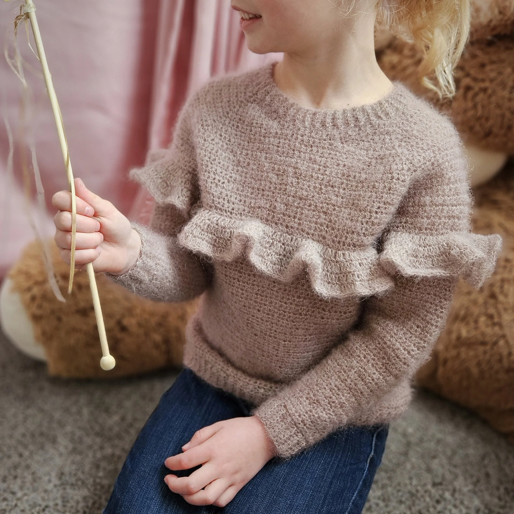 Free Camellia Sweater Crochet Pattern: Kids Raglan Sweater with Ruffled ...