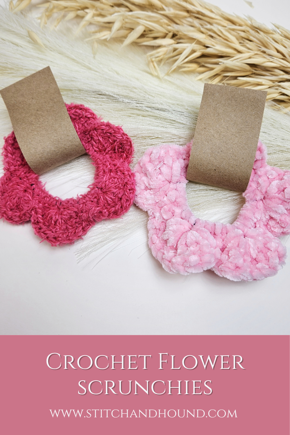 crochet flower scrunchies for beginners and to sell at craft fairs