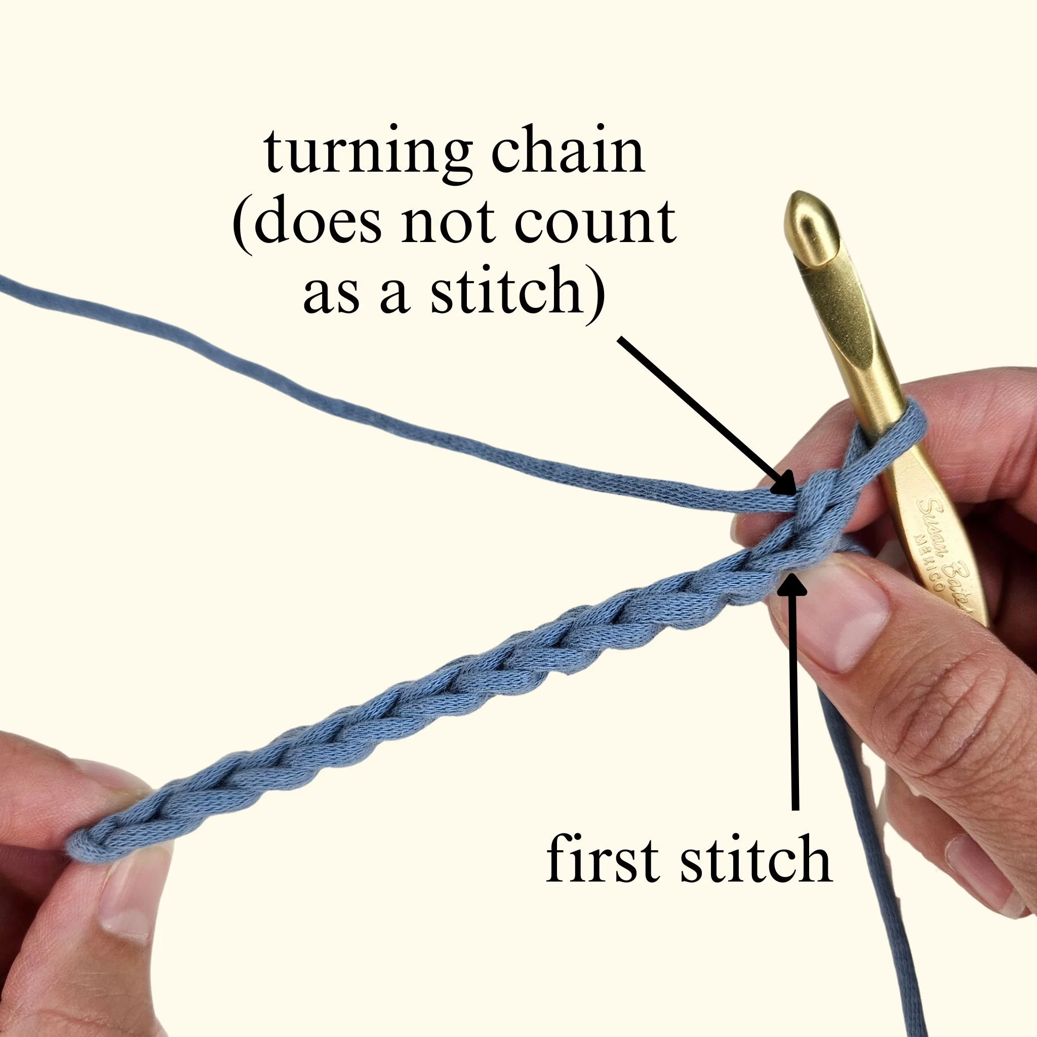 single crochet turning chains