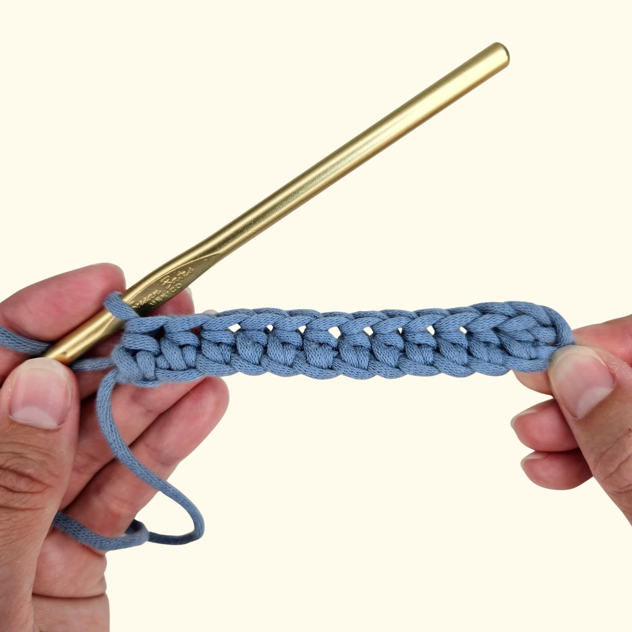 half double crochet first row