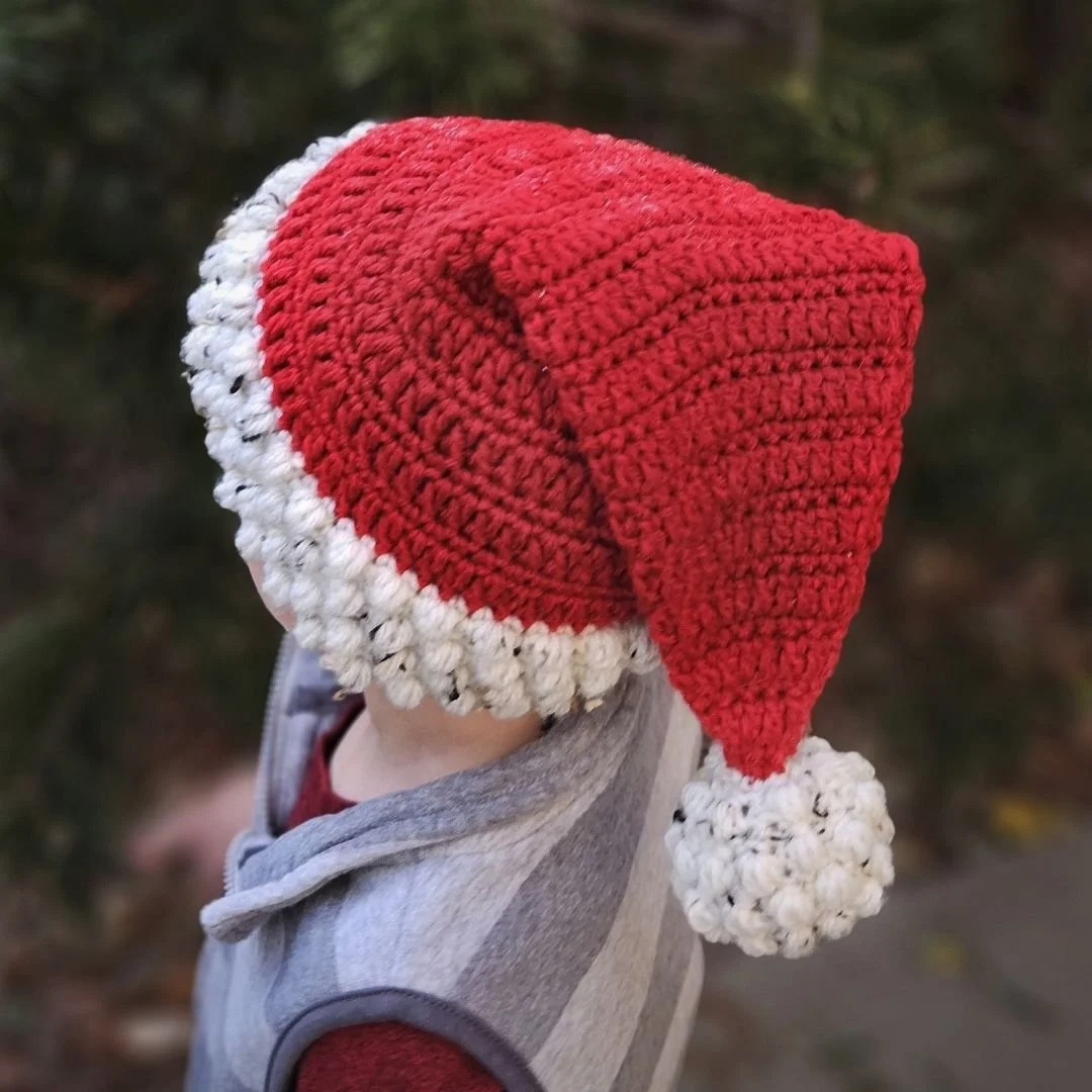 crochet santa bobble hat for craft fairs
