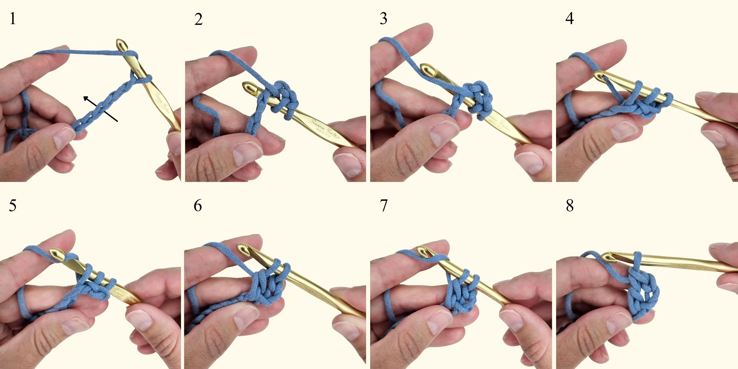 how to double crochet step by step