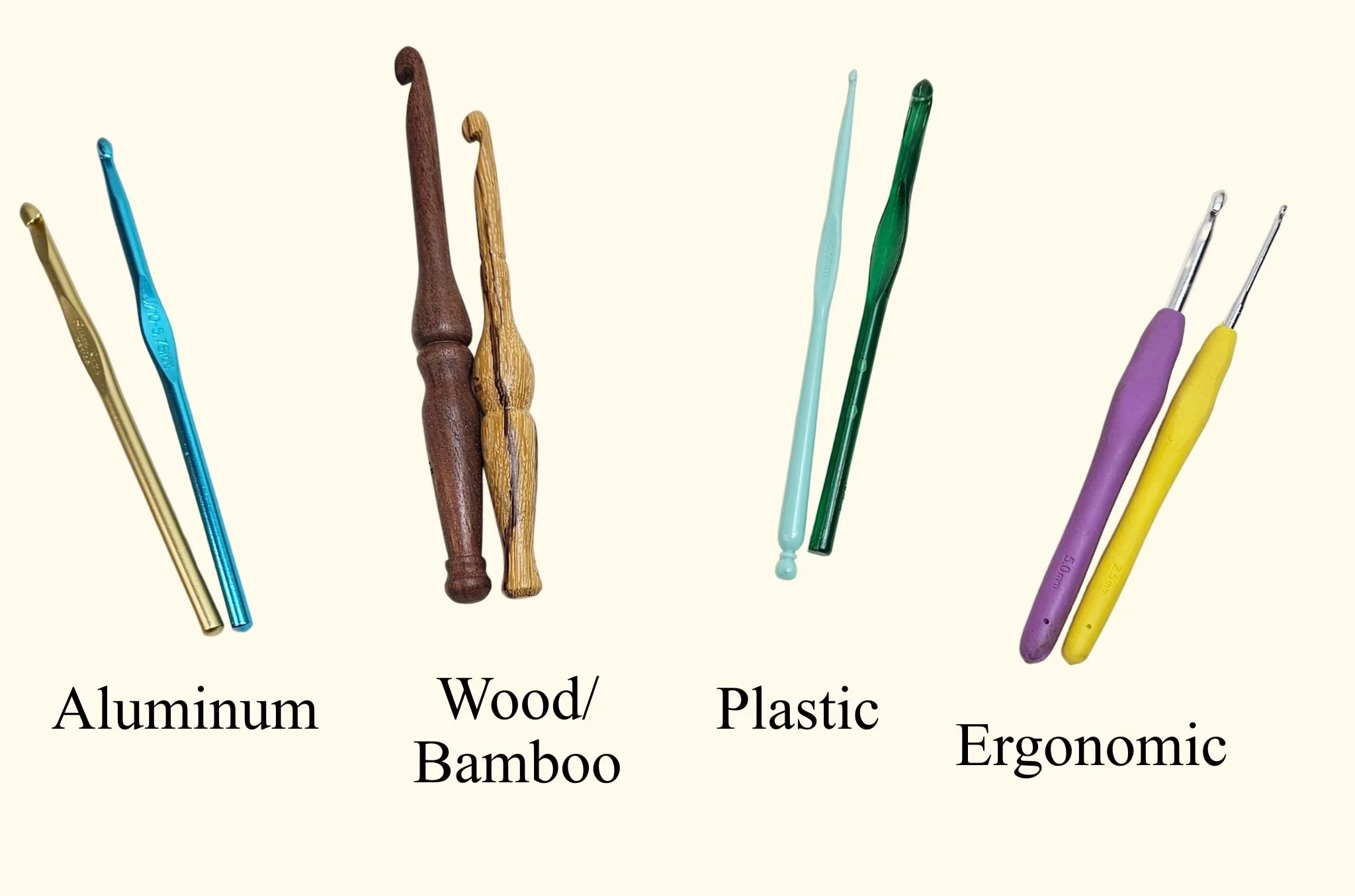 crochet hook types and materials for beginners
