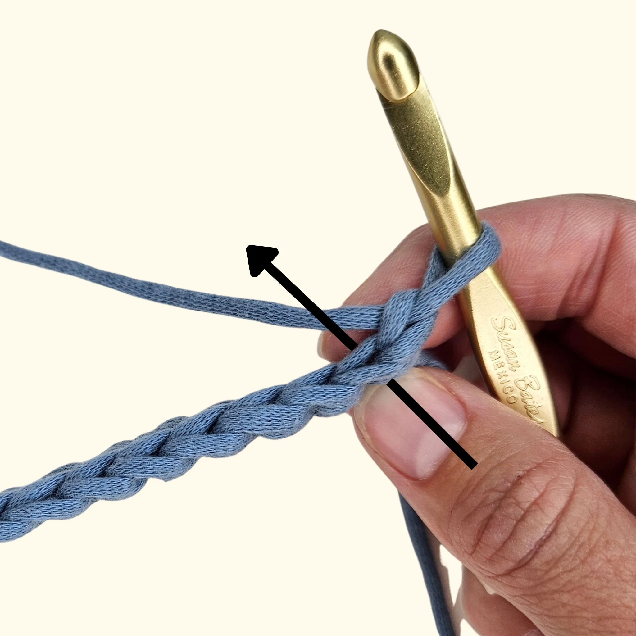where to work into a stitch in crochet