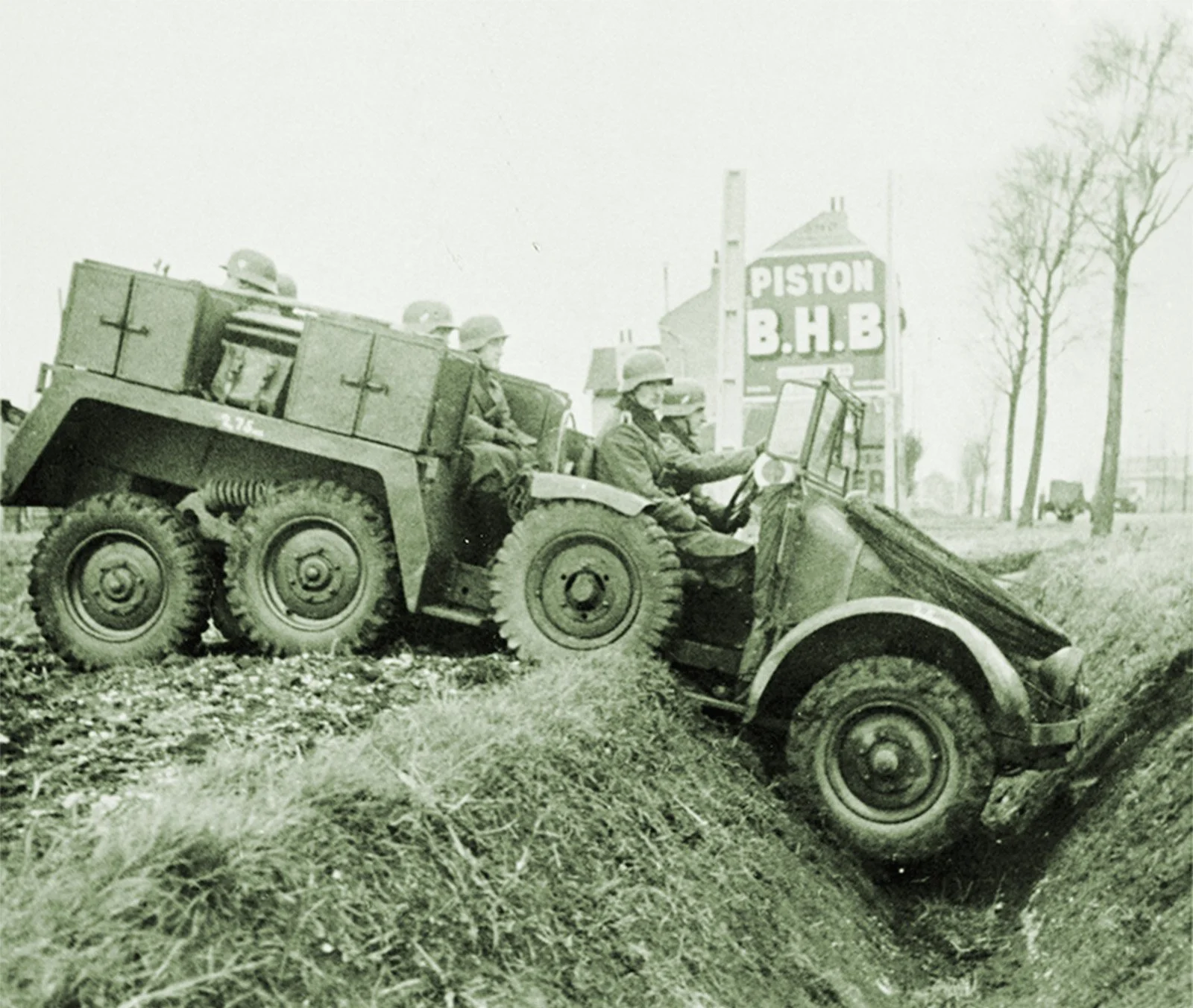 A WWII military vehicle bogged down in a ditch, representing the seasons of testing every believer eventually drives into
