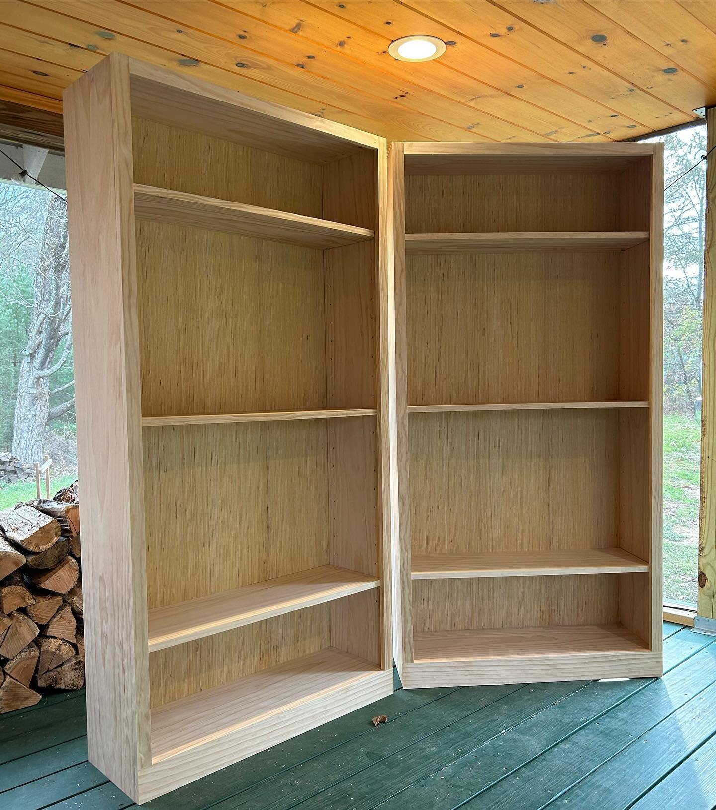 Built &amp; delivered these 2 book shelves (actually going to be Lego shelves) for this customer. Each with adjustable height shelves, and built with solid wood. These will for sure outlast store bought shelves!