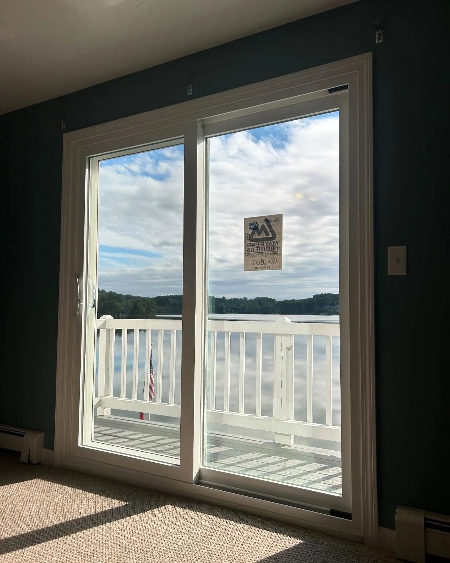 New slider install on this second floor balcony. We love installing @mathewsbrothers awesome quality and made locally in Maine!