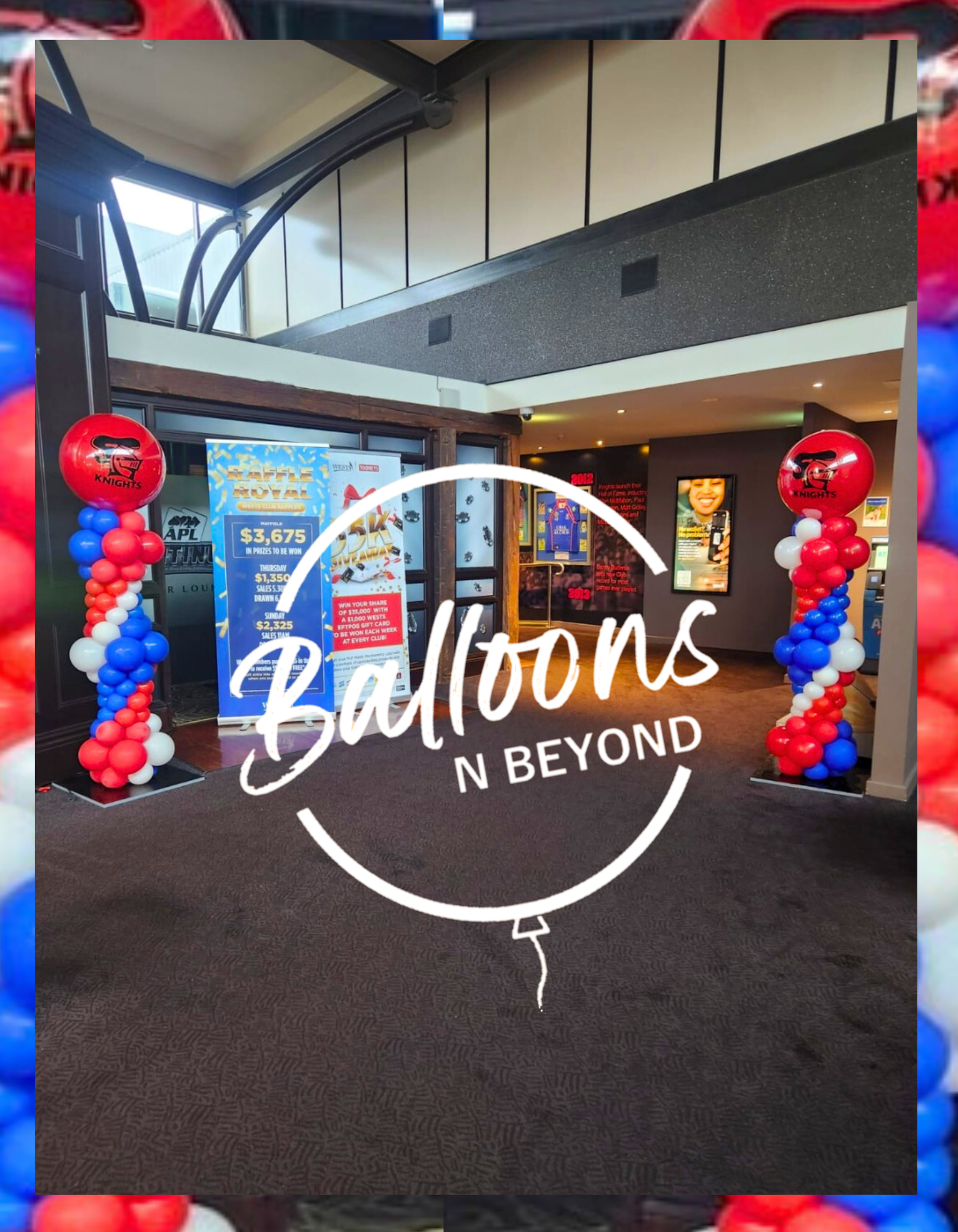 Newcastle Knights Balloon Column Newcastle - Balloons n Beyond Newcastle NSW