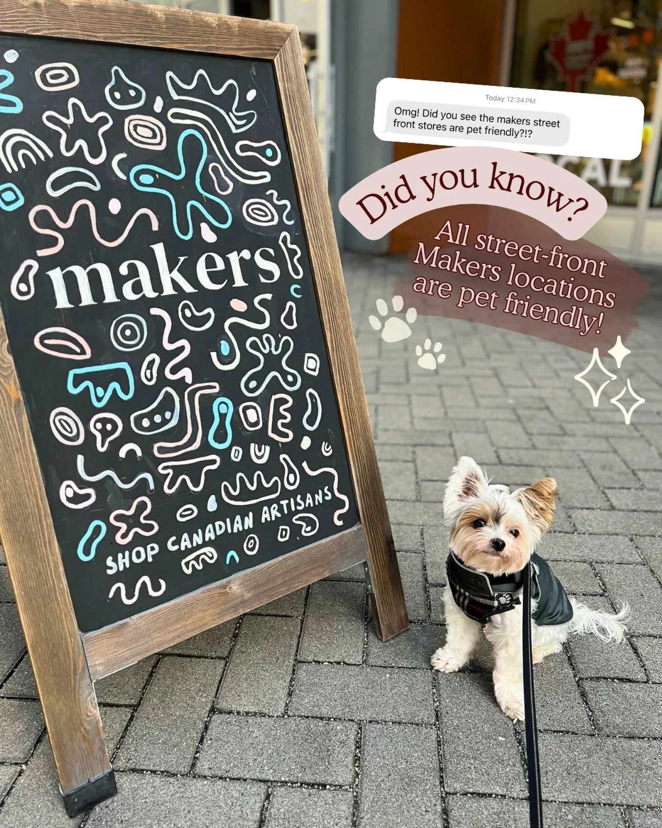 Happy holidays? More like happy PAWlidays 😉🐶

All of our street-front Makers locations are dog-friendly, so bring your furry bestie while you shop for the holidays 🥰