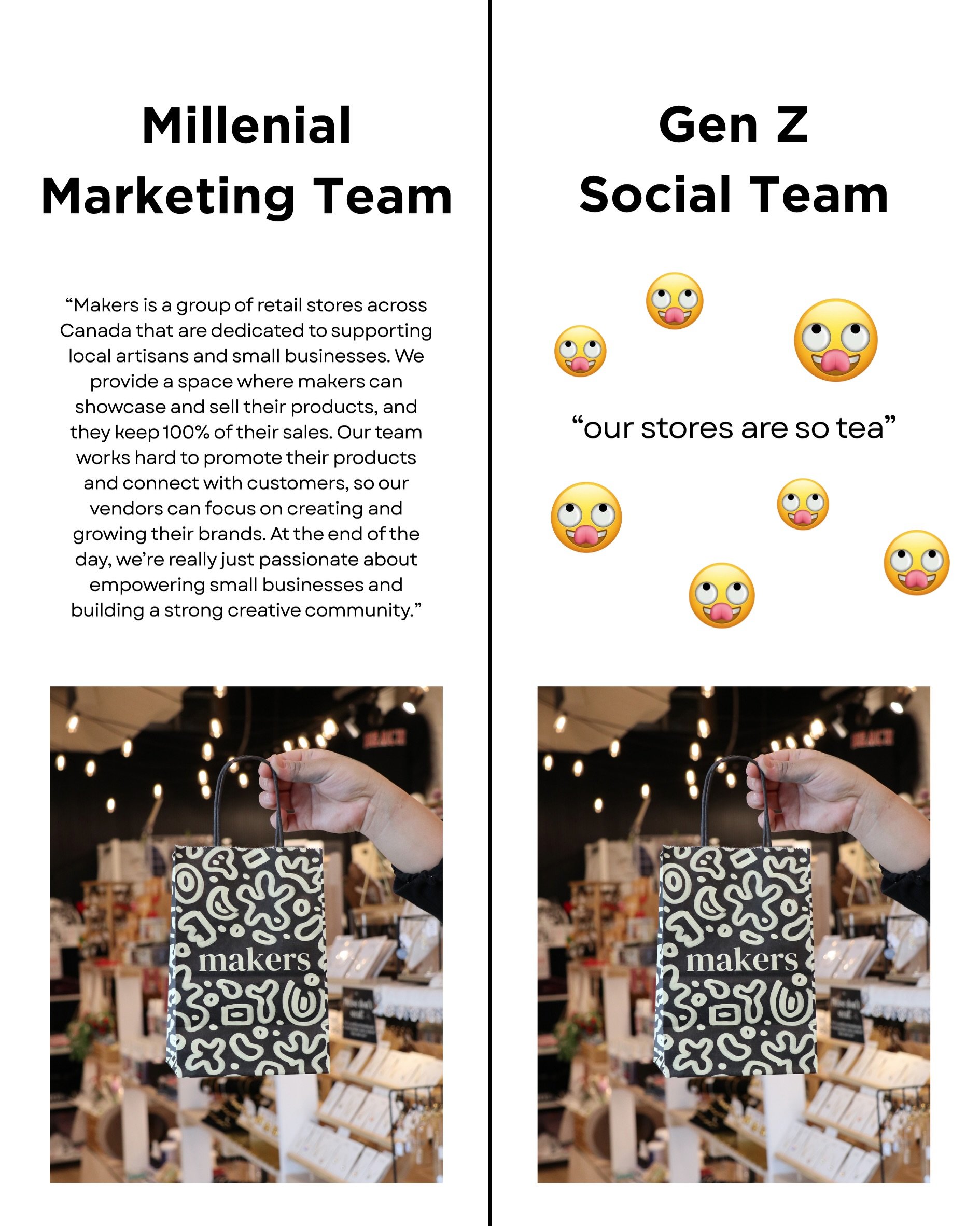 Be honest&hellip; which marketing team is convincing you to shop at Makers faster? 🤭👇

#shopsmall #shoplocal #shopartisan