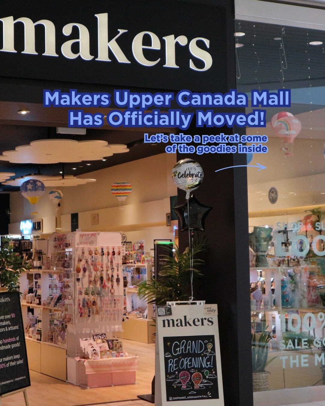 We officially moved!! ✨🛍️💛

You can now find Makers Upper Canada Mall in our brand new unit, B06. Filled with even more local vendors, handmade goods, cute finds, and little treasures waiting to come home with you 🛒

Come wander the new space, sho