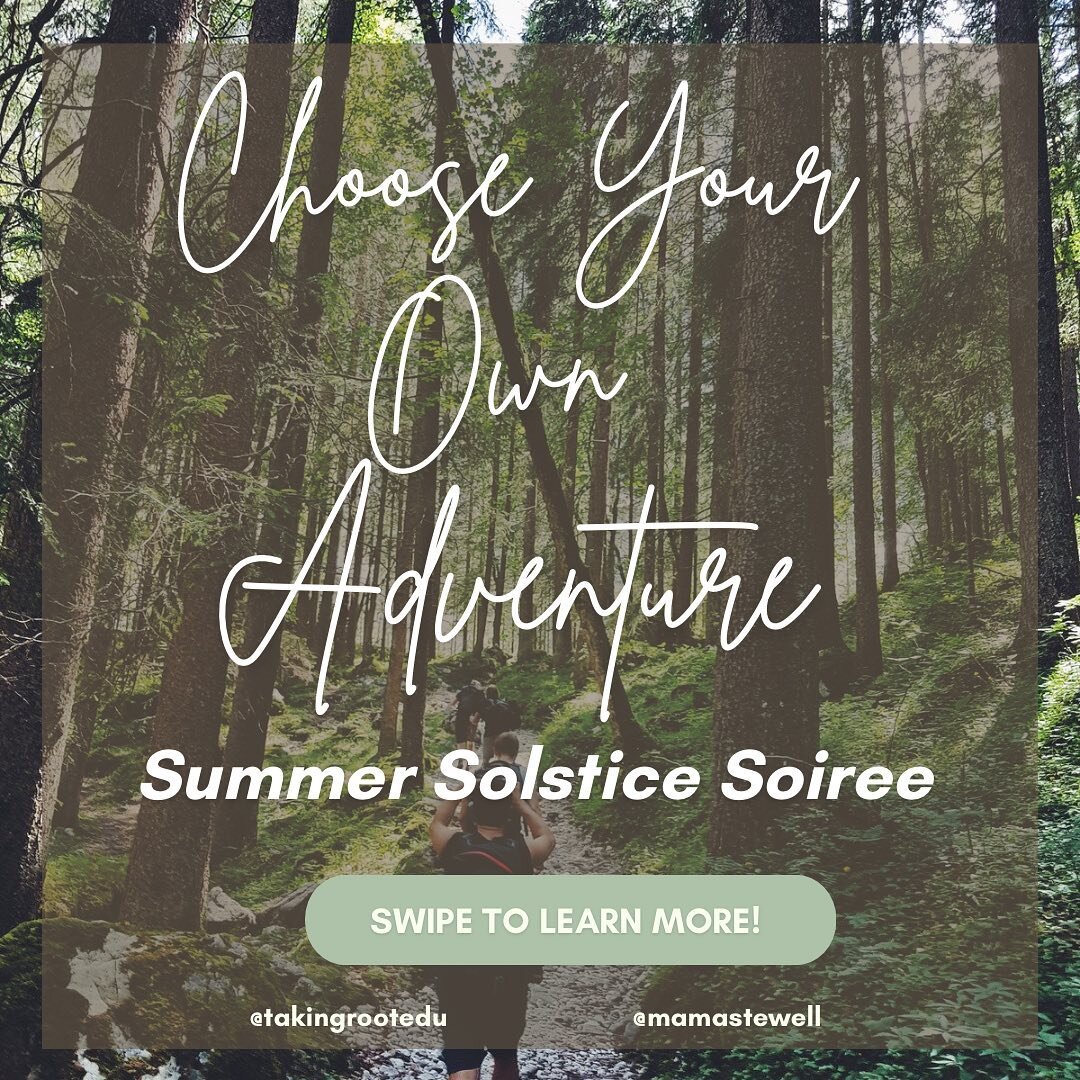 Summer Solstice Soiree ☀️ 

Looking to connect to yourself, each other, and nature?

Come away feeling revitalized &amp; energized this Summer Season! 

Collaboration with Rose, owner of Mamaestewell.

Choose your own adventure option! 
Adventure1️⃣ 