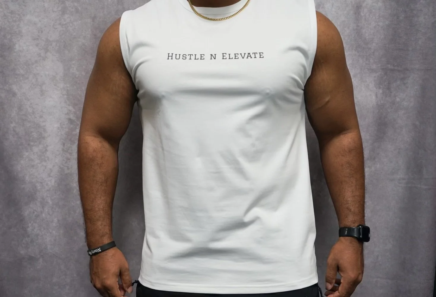 Hustle n Elevate White Tank