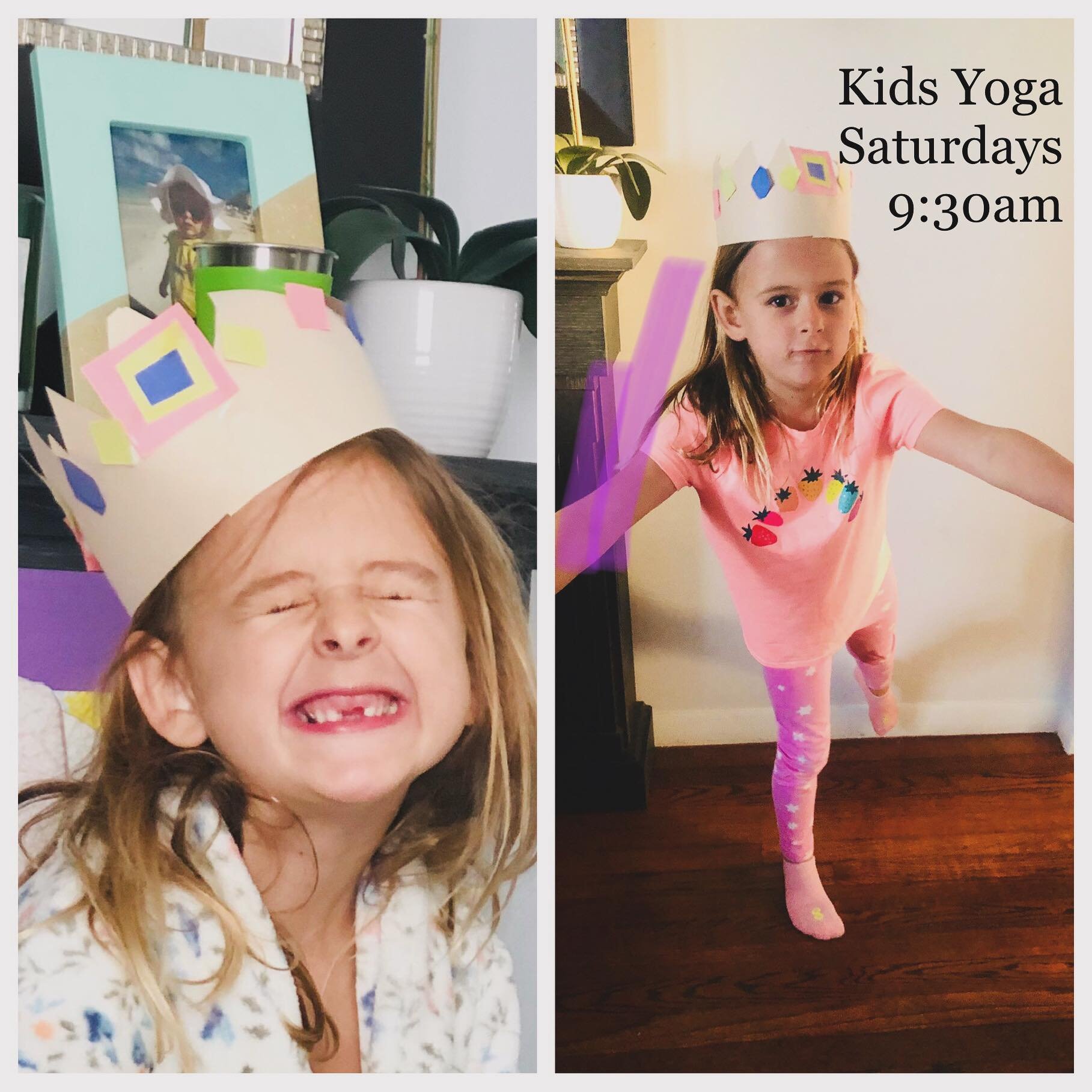 🧘🏻&zwj;♀️ 👧 Our meditation craft this Saturday 4/27 at Kids Yoga will be CROWNS❕👑 
Here are some reasons why 🧘🏻 YOGA 🧘🏻 is beneficial: 
✨Calming effect
✨Boosts mood
✨Builds confidence 
✨Fosters connection
✨Increases stamina
✨It&rsquo;s fun❕
O