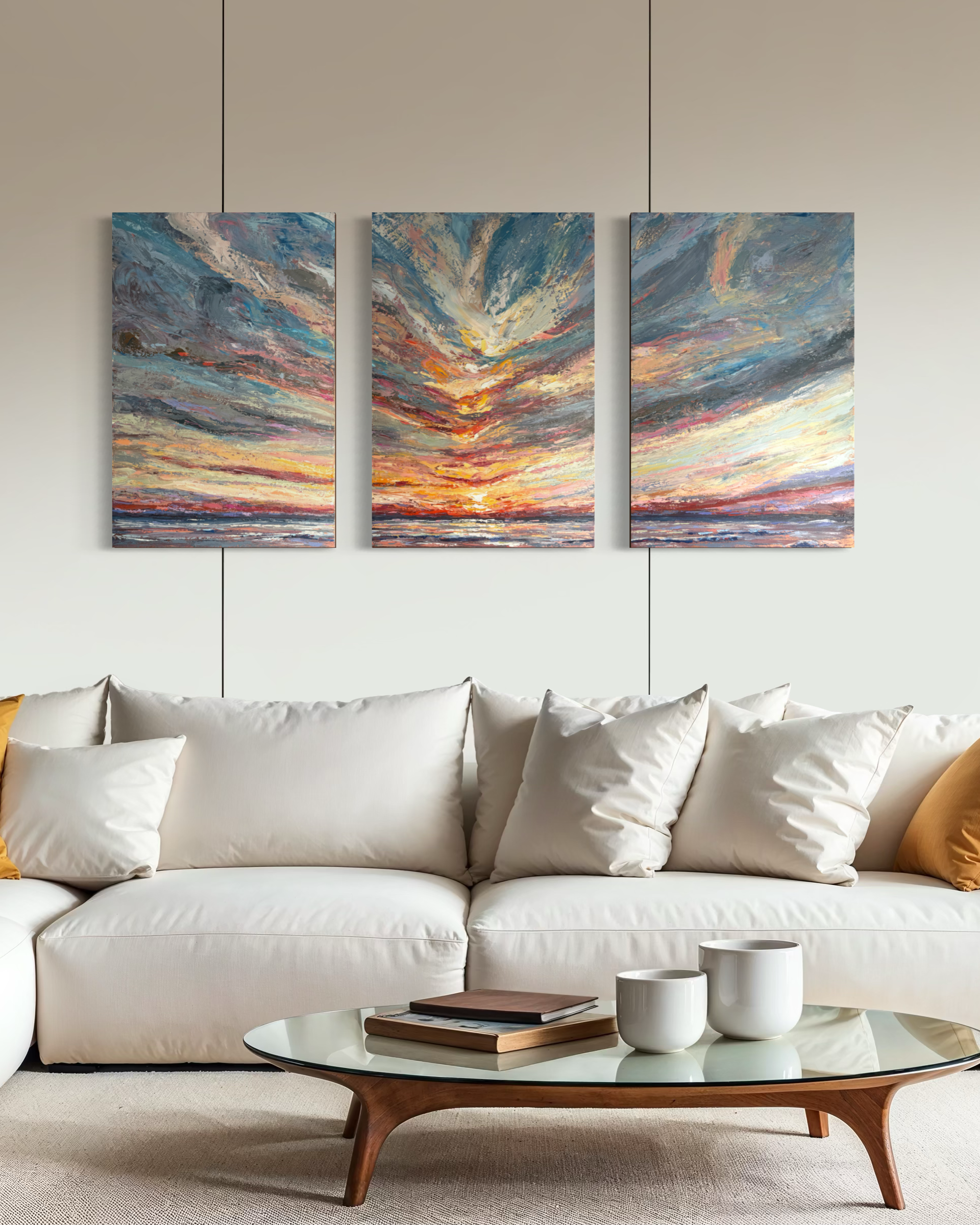 Where The Day Breaks | 36 x 72 Triptych | Oil - Private Collection