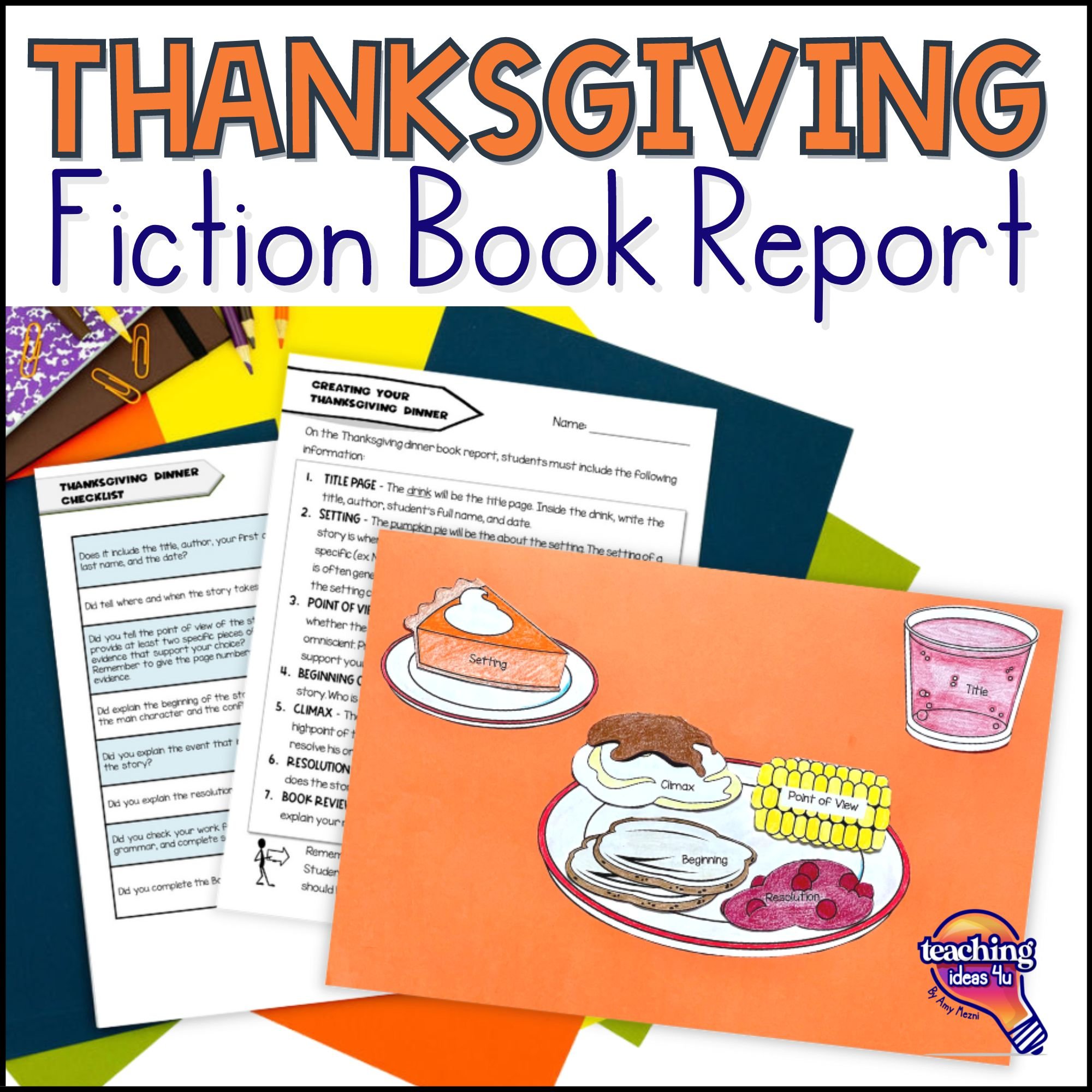 Thanksgiving Dinner Craftivity Book Report