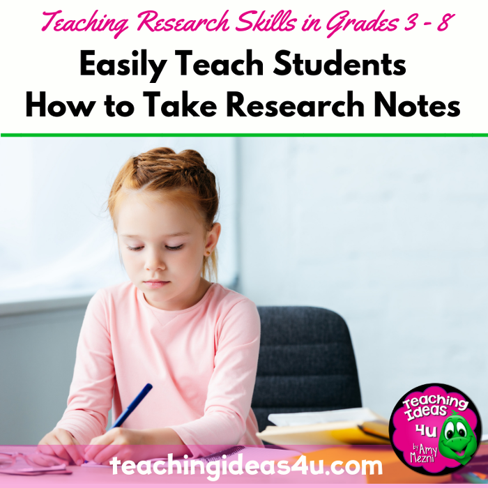 how to take notes for a research paper middle school