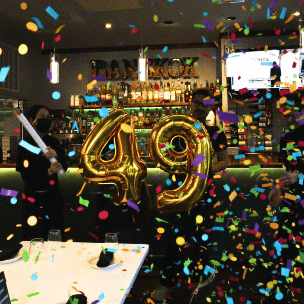 49 anniversary bangkok thai balloons and confetti