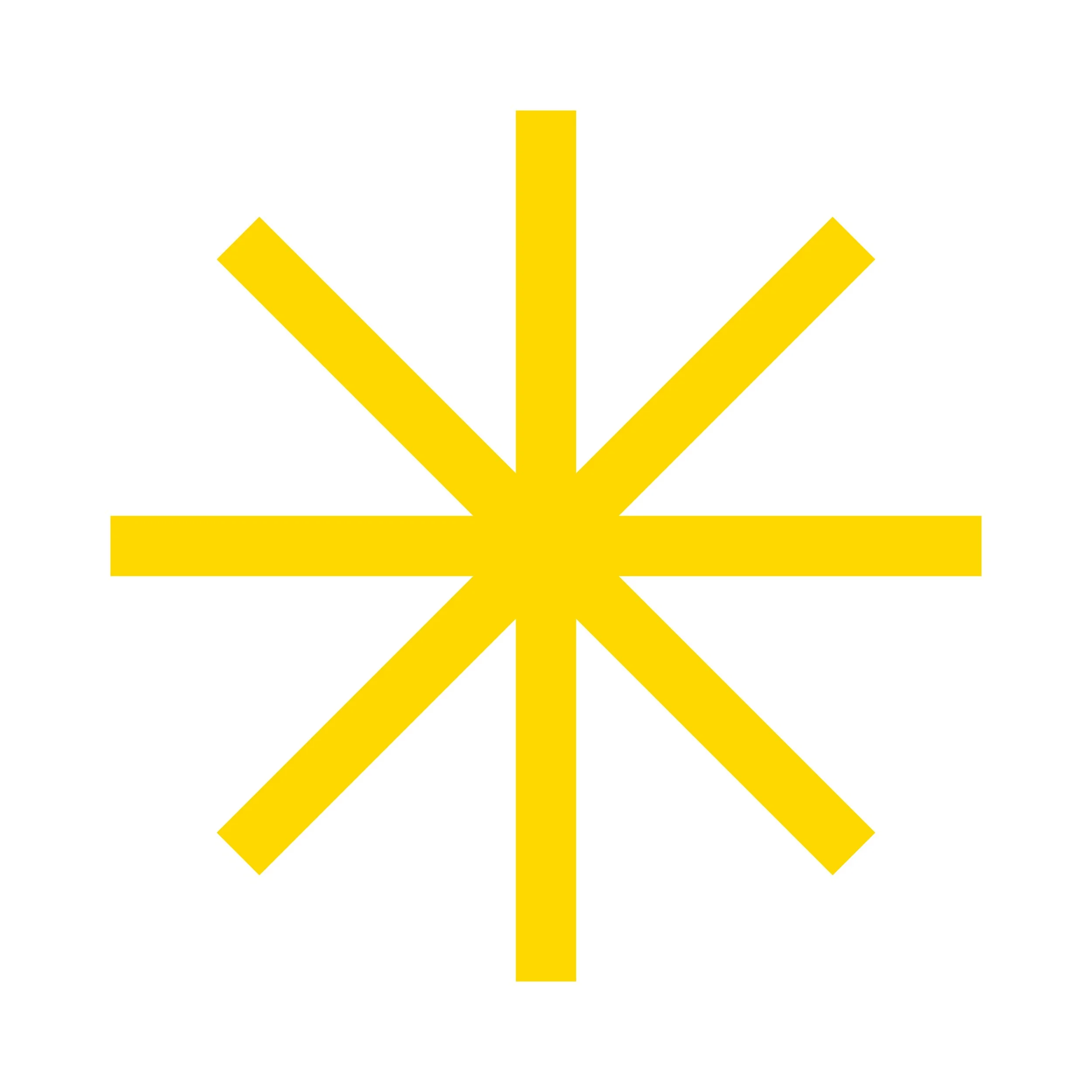 Yellow asterisk symbol on a white background.