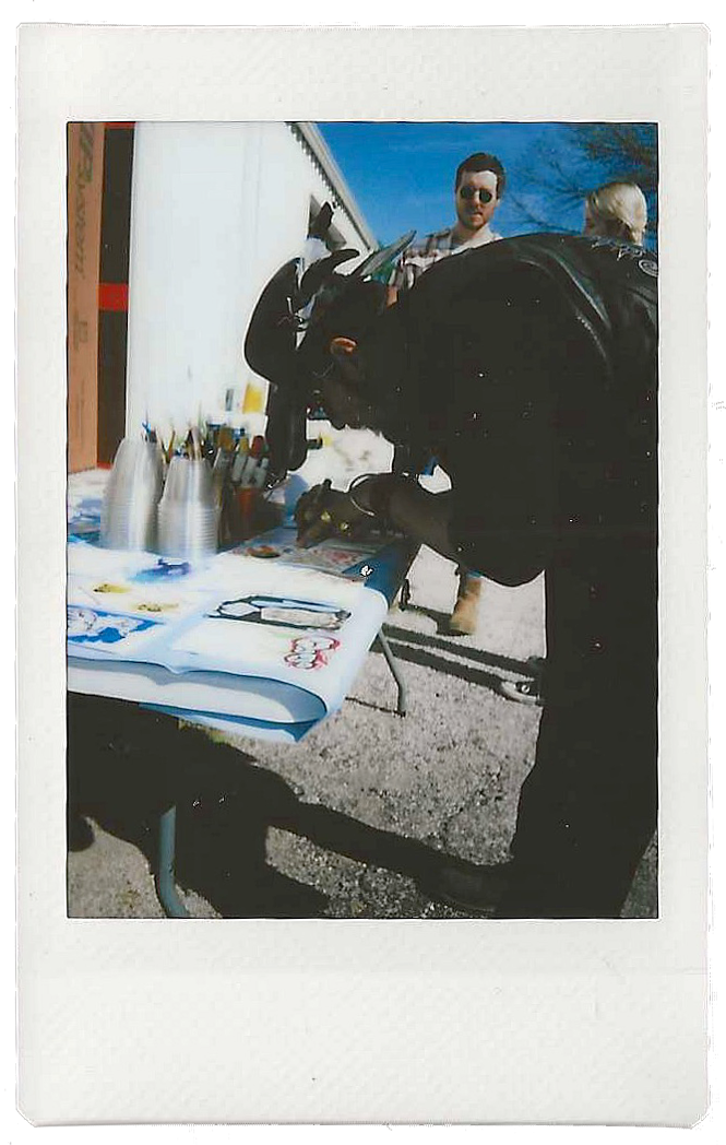 making postcards from the future with acrylic pens