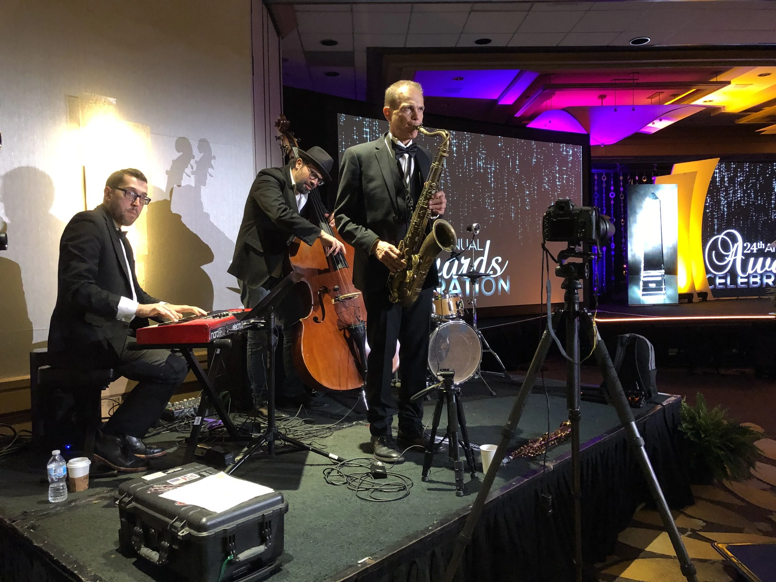 Los Angeles jazz band performing live cocktail hour music for a wedding or corporate event