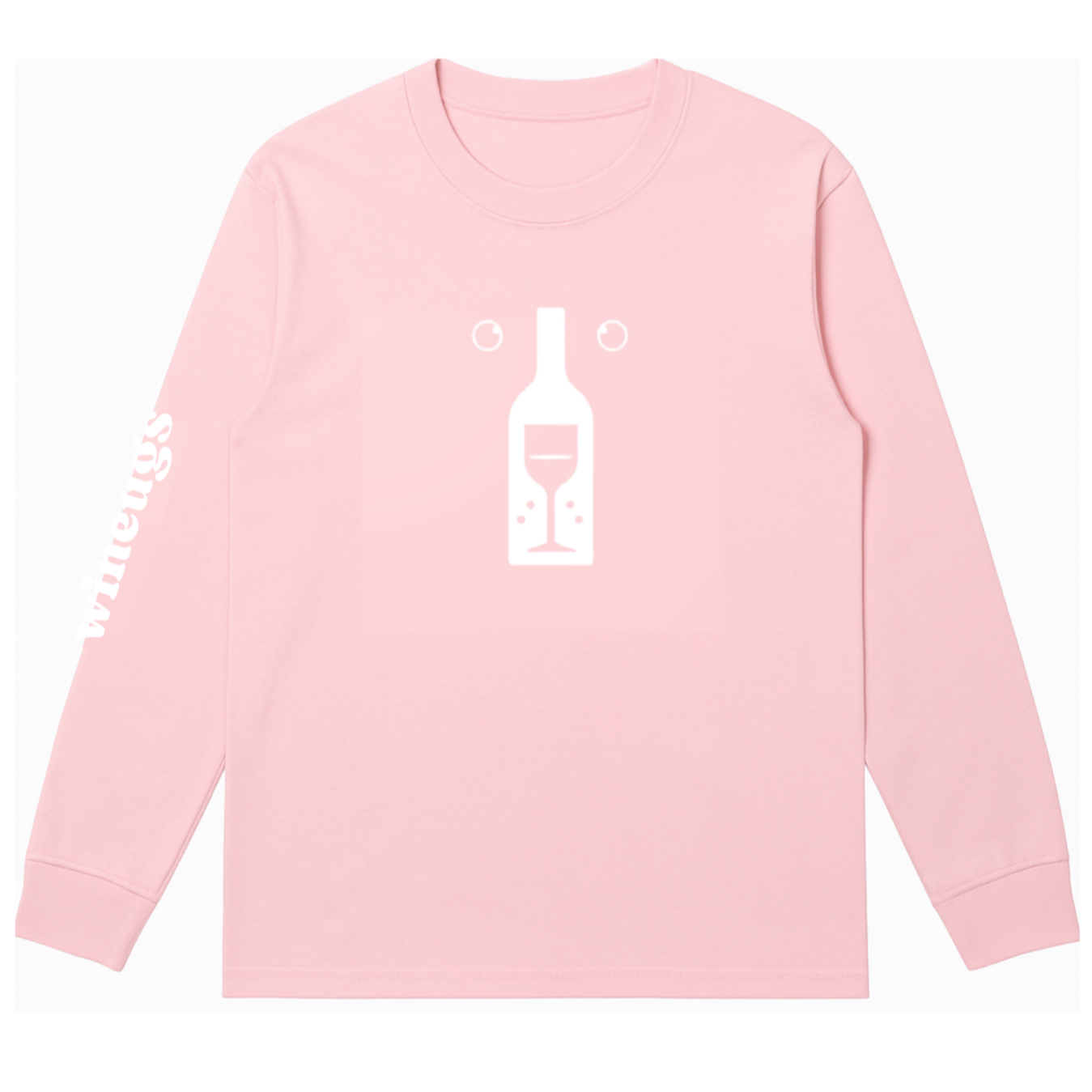 The Signature Winedogs Long Sleeve Tee - dog face logo (Blush Pink)