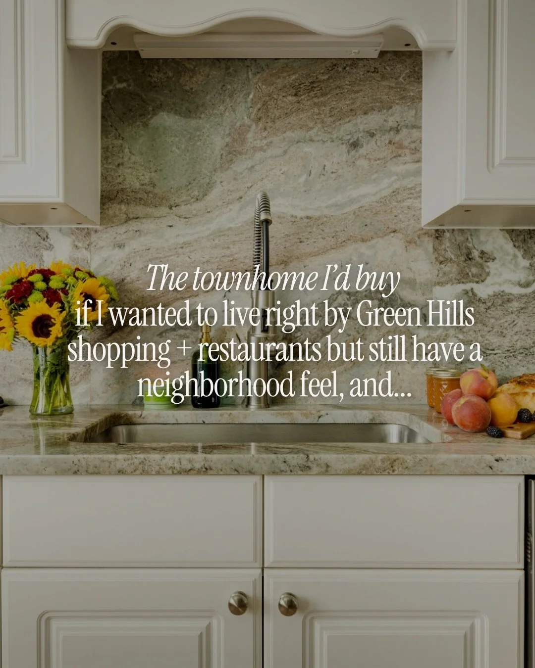 Hello, perfect Green Hills townhome 👋😍

If lifestyle + design are top priorities on your home hunt, the search might end here. Every little detail is intentional - from the shaded sconces in the powder bath to the pops of color in each room. 

Even