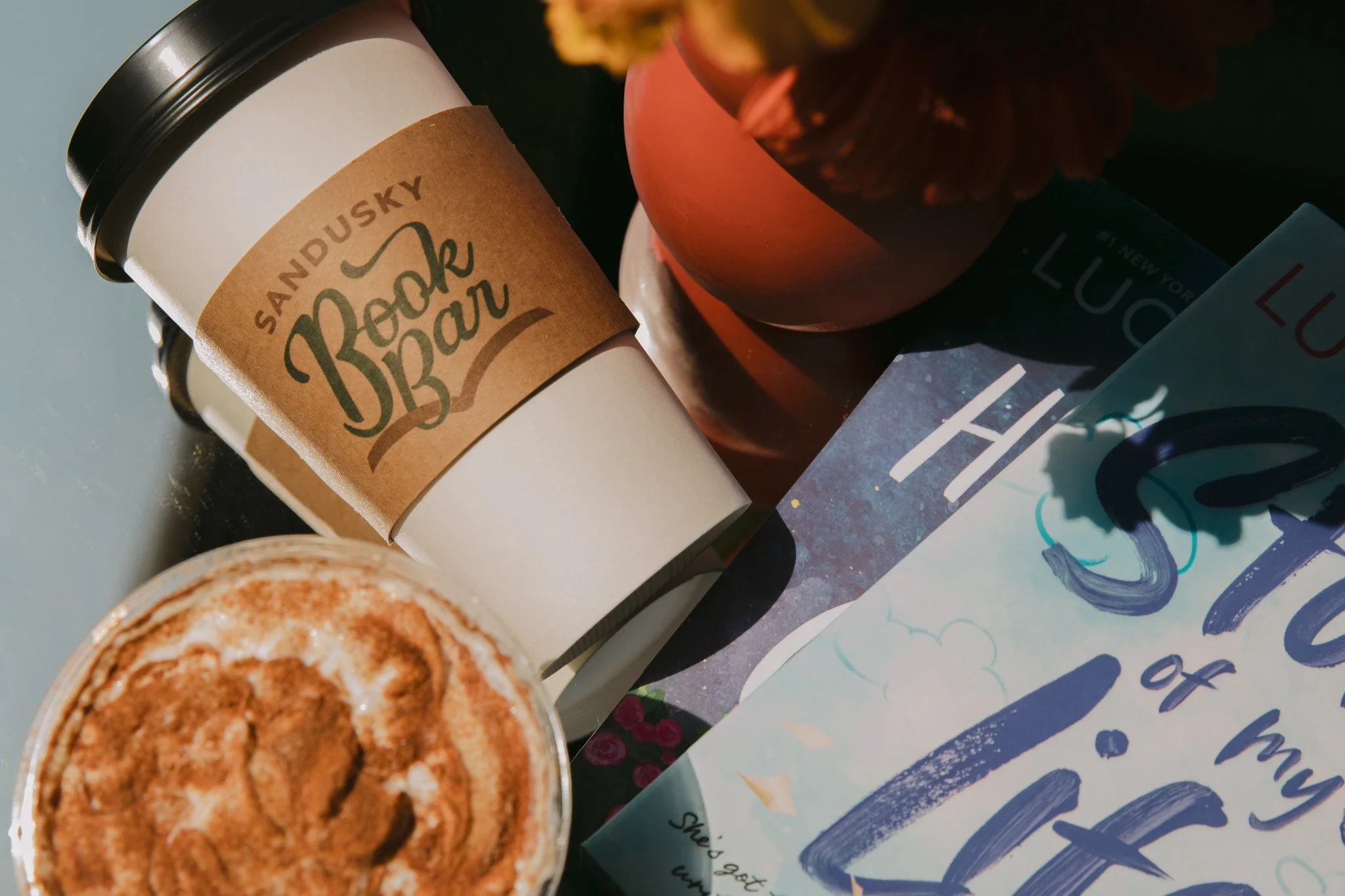 &ldquo;I love whatever it is you&rsquo;re made of. All of it.&ldquo; This is a quote from a random romance book but I was staring lovingly at a book and a coffee when I wrote this. See you here until 9! 📖☕
*
*
*
 #sanduskybookbar #smallbusinessowner