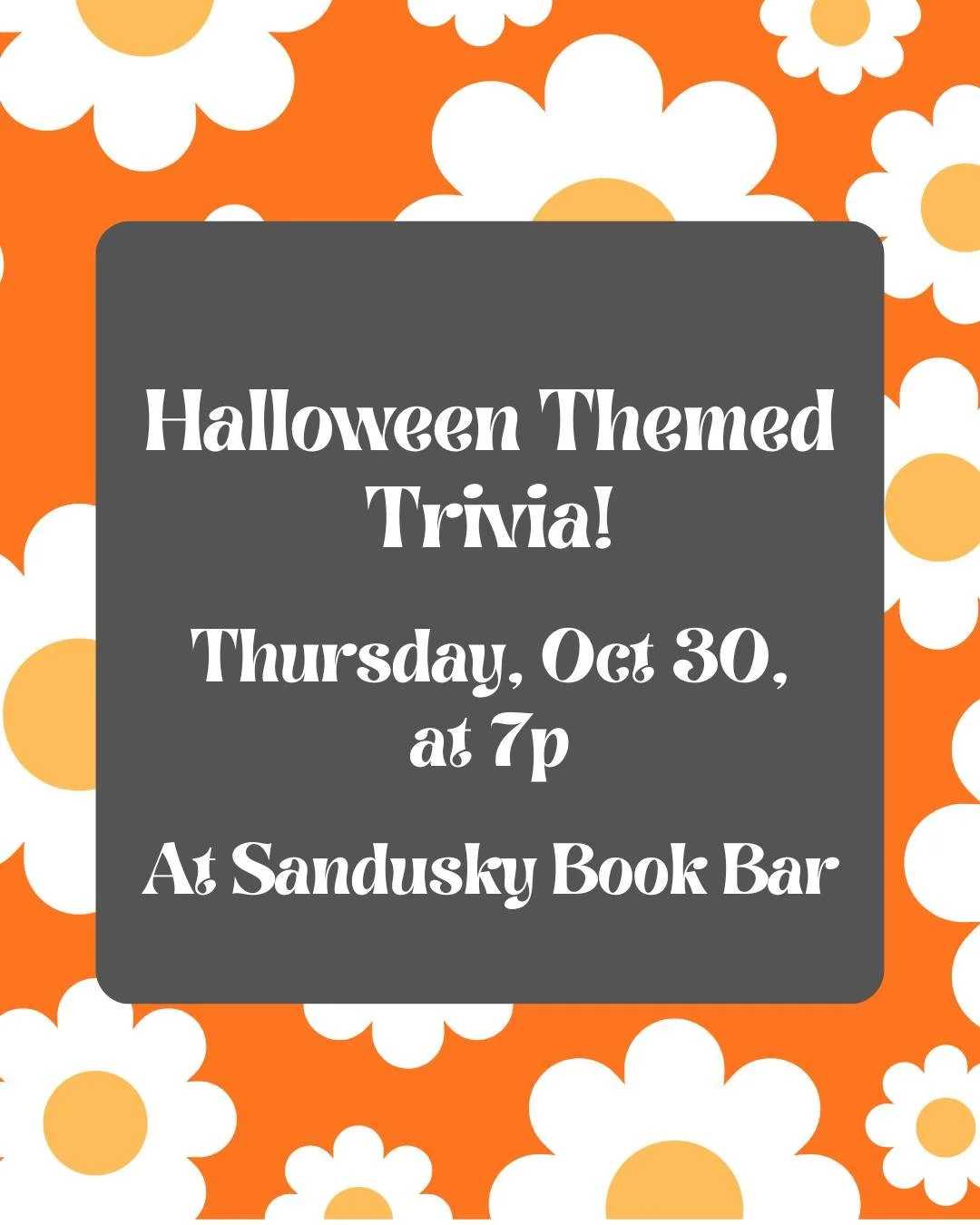 We're cooking up a special Halloween themed trivia at the end of the month! See you at 7 on October 30th! ππ»
*
*
*
 #sanduskybookbar #smallbusinessowner #bar #coffee #bookstore #book #sanduskyohio #coffeeshop #smallbusiness #mocktail #cocktail #caf