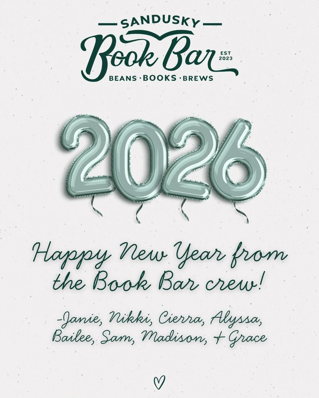 Happy New Year from all of us at the Book Bar! 🥂🍾

We are OPEN TODAY until 5pm and CLOSED TOMORROW!
*
*
*
 #sanduskybookbar #smallbusinessowner #bar #coffee #bookstore #sanduskyohio #coffeeshop #smallbusiness #mocktail #cocktail #cafe